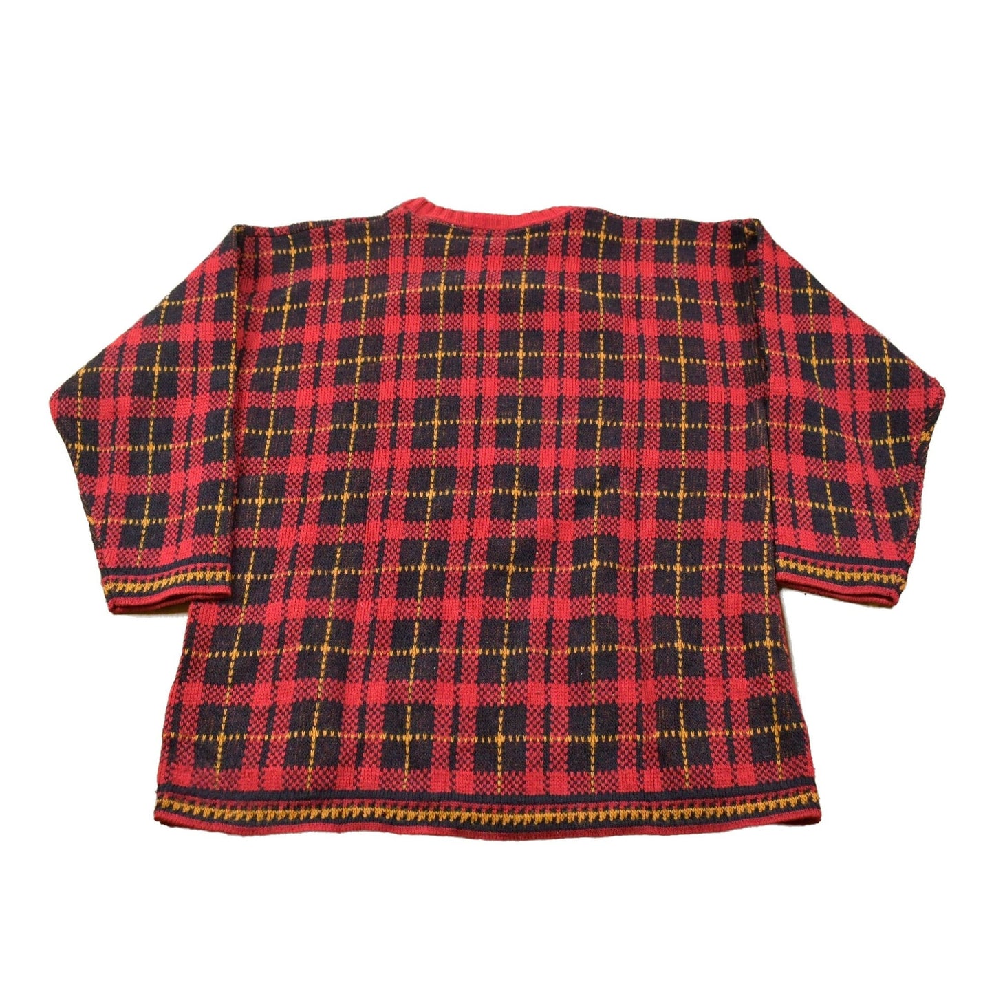 Vintage United States Sweaters Plaid Knitted Sweater Men's Medium from propervintagecanada