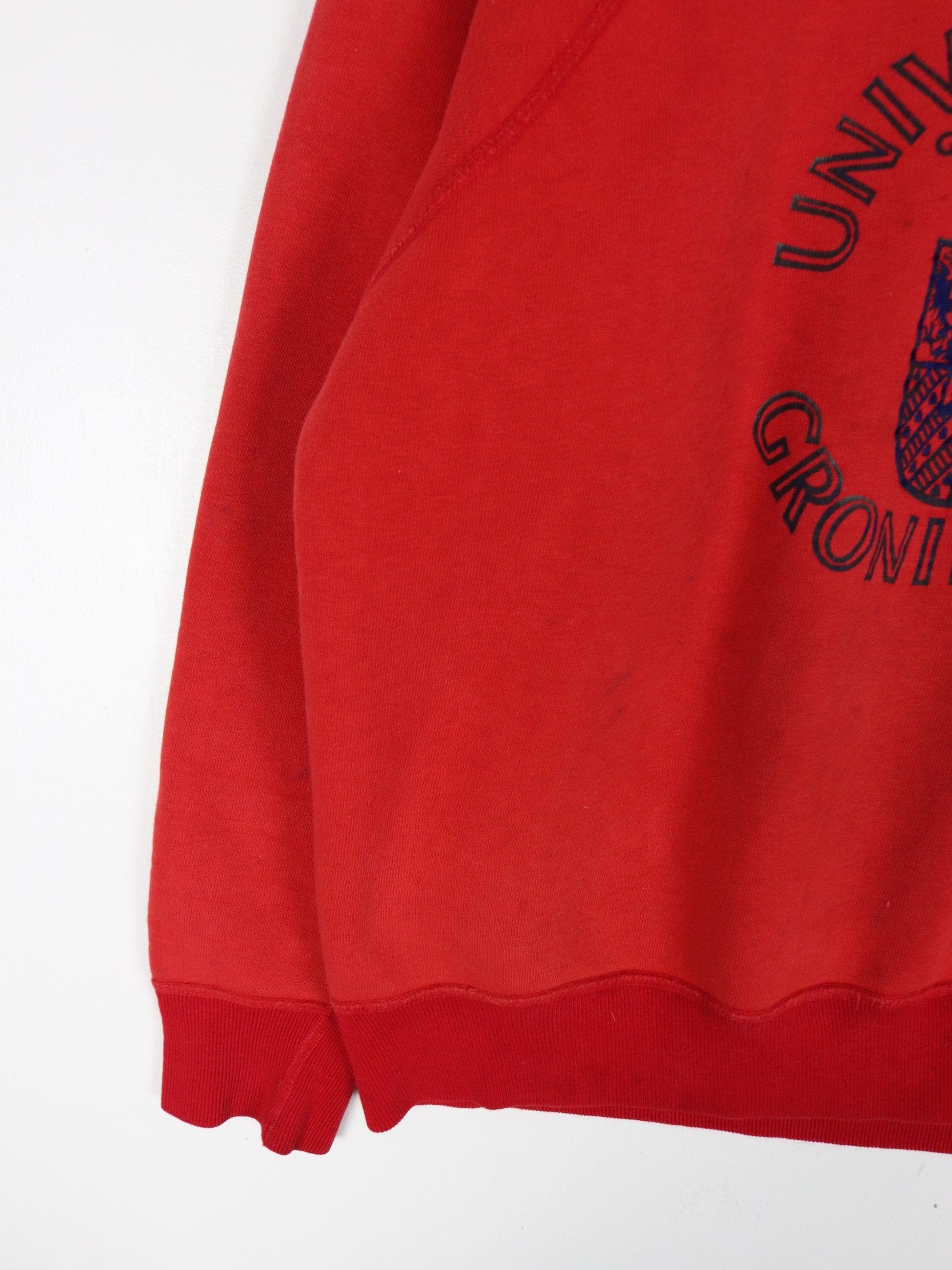 Vintage Universiteit Groningen Sweatshirt Youth XL Red College 90s