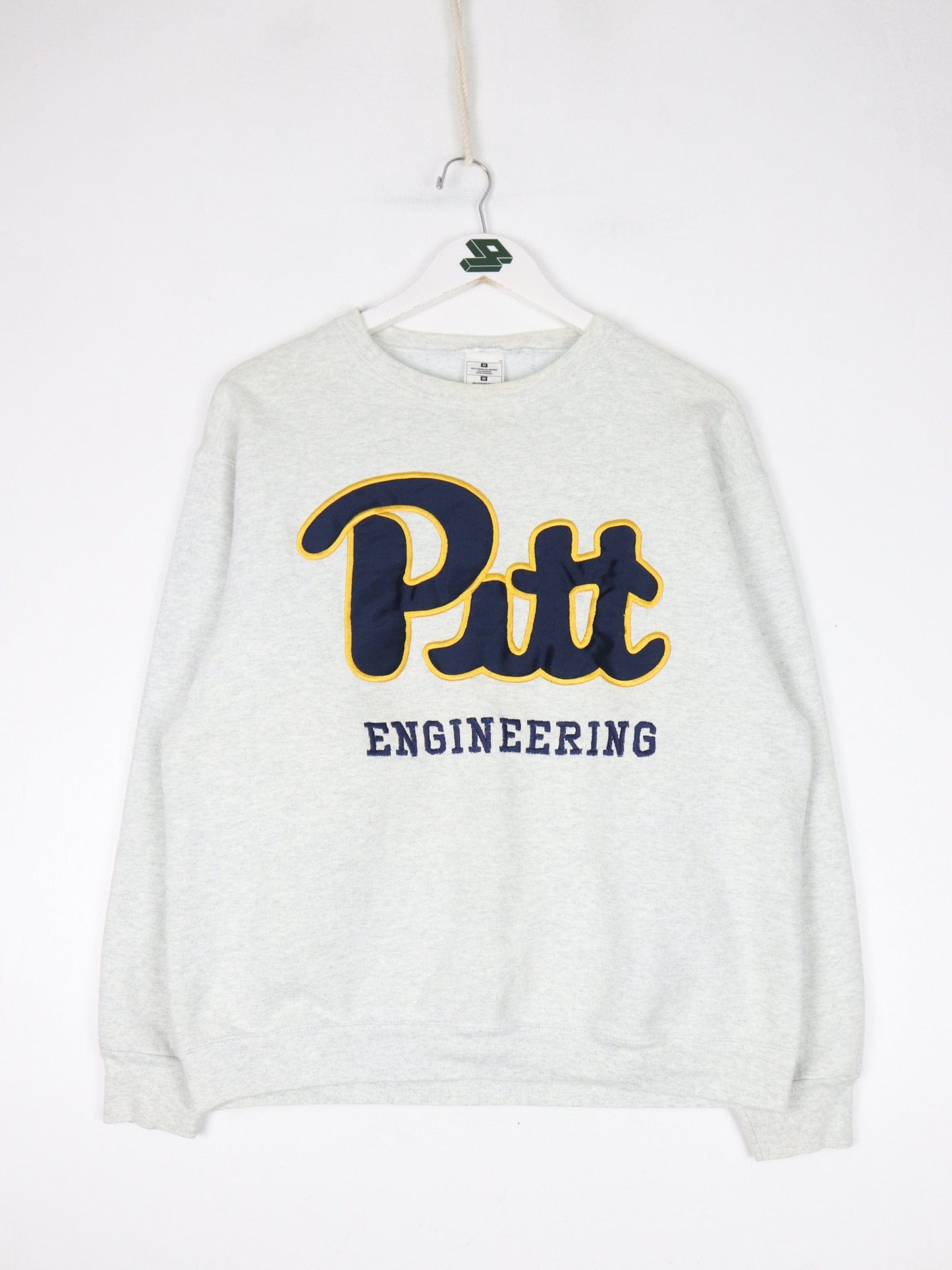Vintage University of Pittsburgh Sweatshirt Fits Mens Small Grey College Engineering