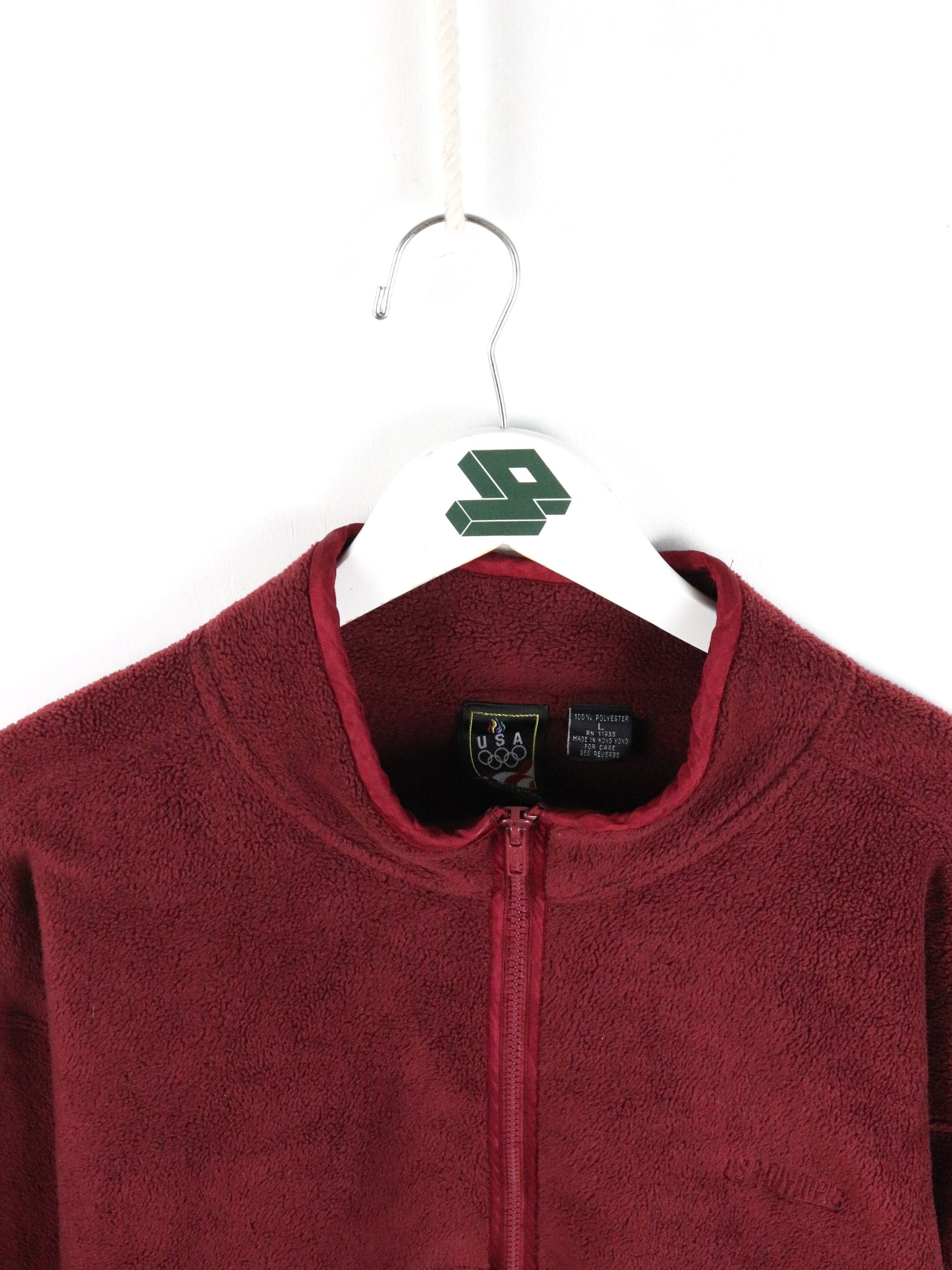 Vintage USA Olympics Sweater Mens Large Red Fleece from propervintagecanada