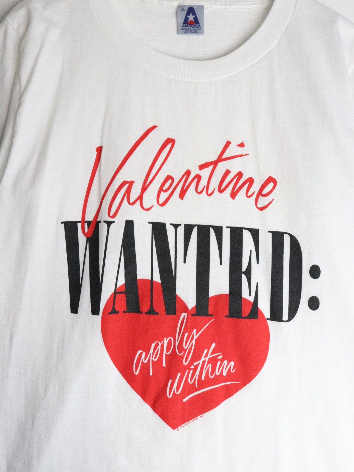 Vintage Valentine Wanted T Shirt Mens Medium White Funny from propervintagecanada