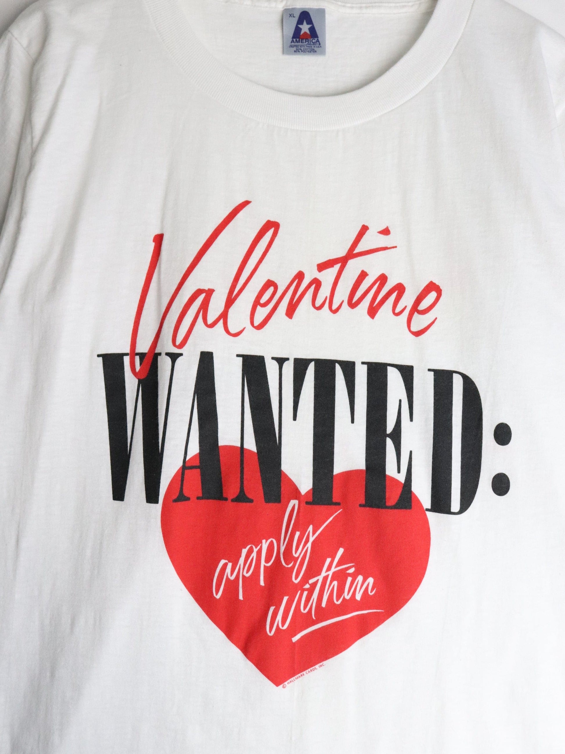 Vintage Valentine Wanted T Shirt Mens Medium White Funny from propervintagecanada