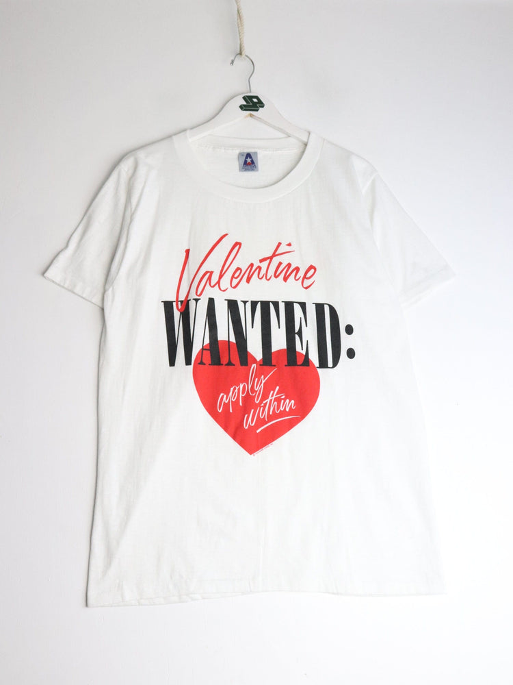Vintage Valentine Wanted T Shirt Mens Medium White Funny from propervintagecanada