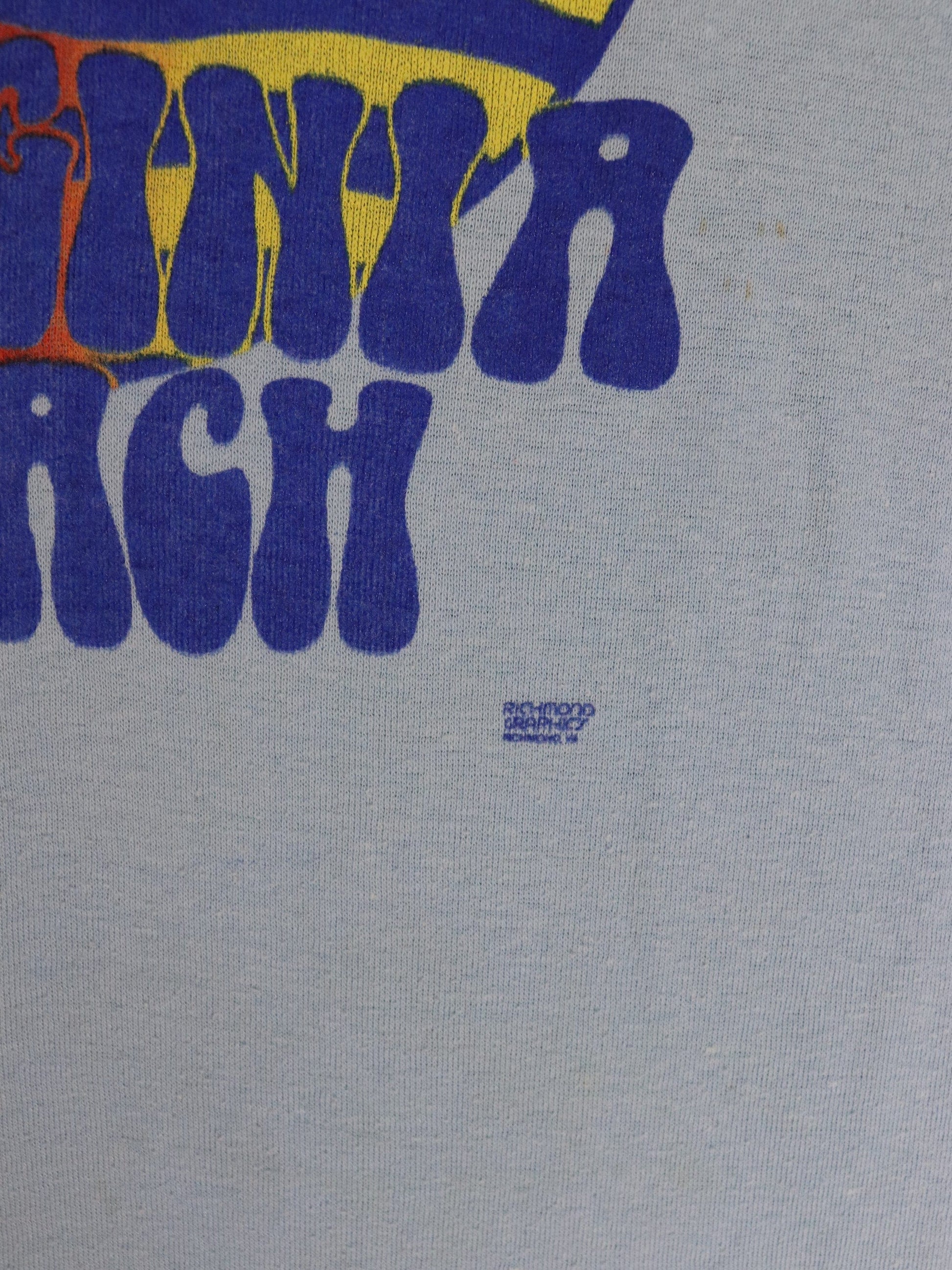 Vintage Virginia Beach T Shirt Womens XL Blue 70s 80s Hippie Baby Tee from propervintagecanada