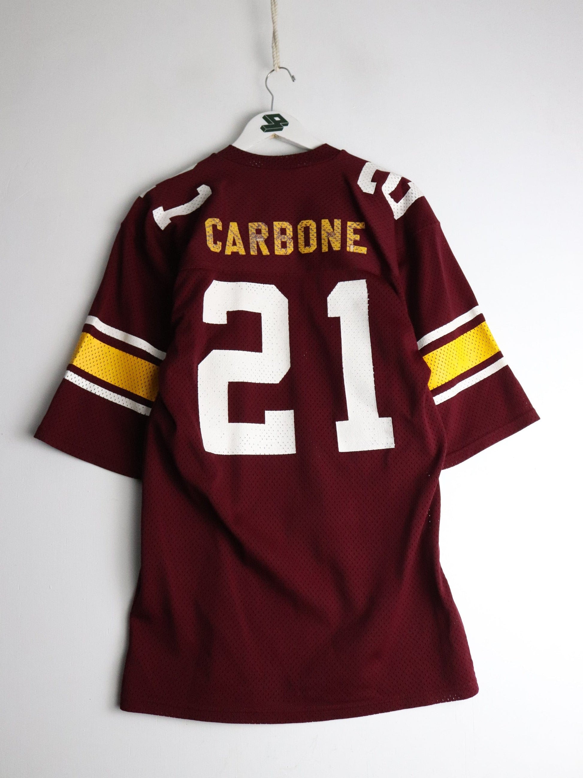 Vintage Warriors Football Jersey Mens Medium Red Sandknit 80s from propervintagecanada