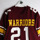 Vintage Warriors Football Jersey Mens Medium Red Sandknit 80s from propervintagecanada