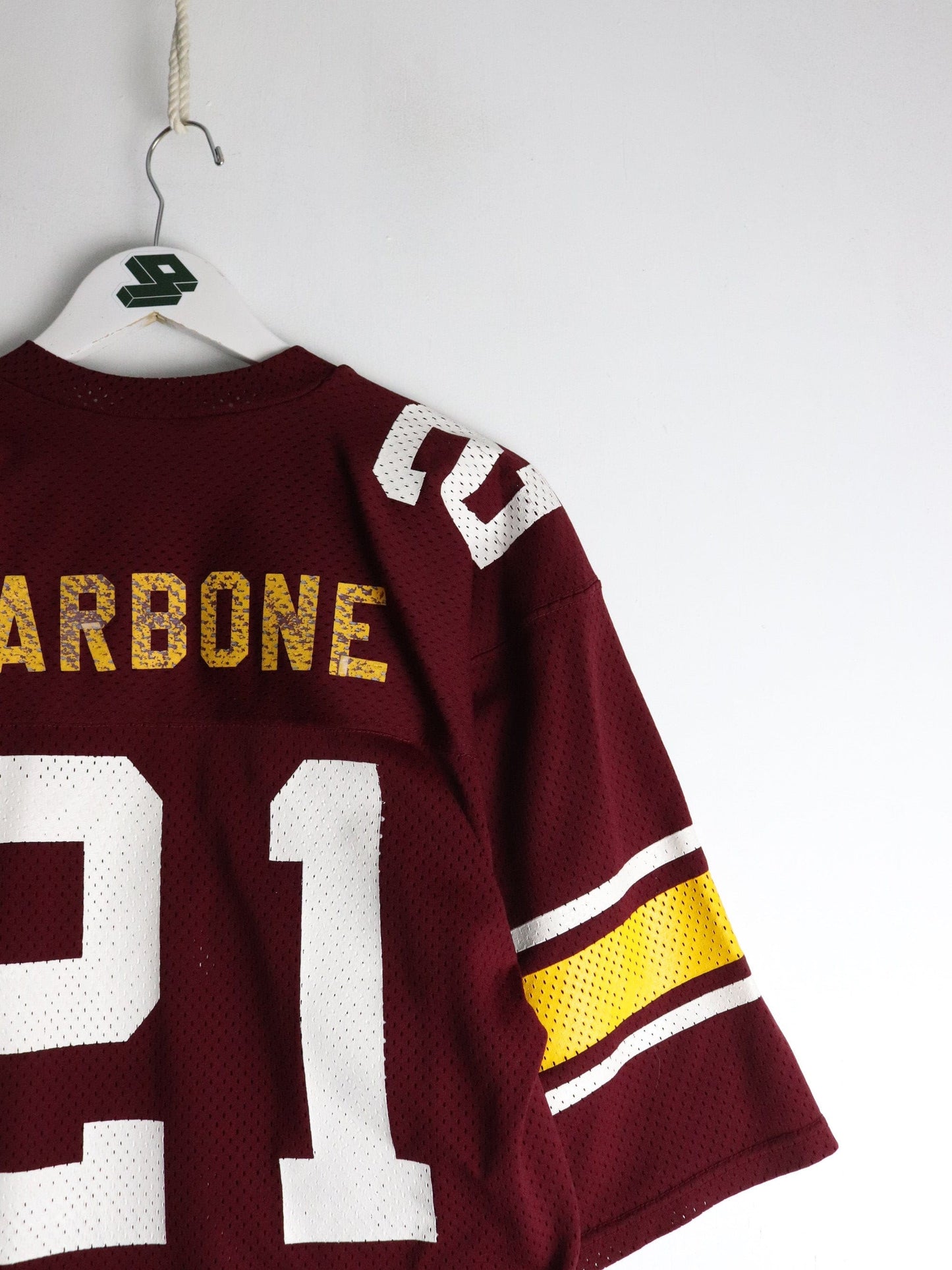 Vintage Warriors Football Jersey Mens Medium Red Sandknit 80s from propervintagecanada