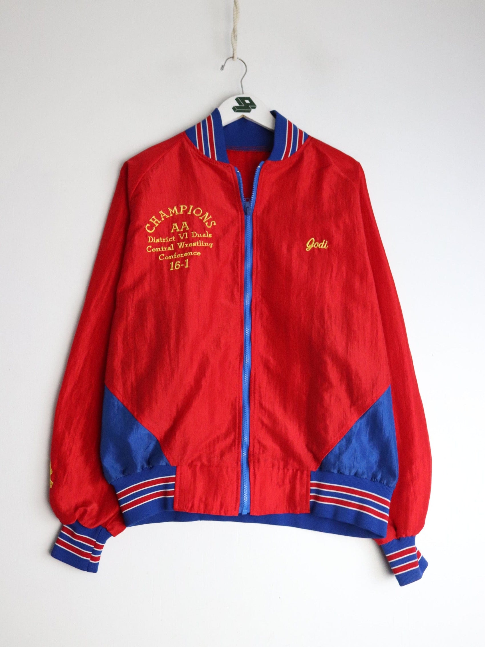Vintage West Branch Warriors Wrestling Jacket Mens Large Red from propervintagecanada