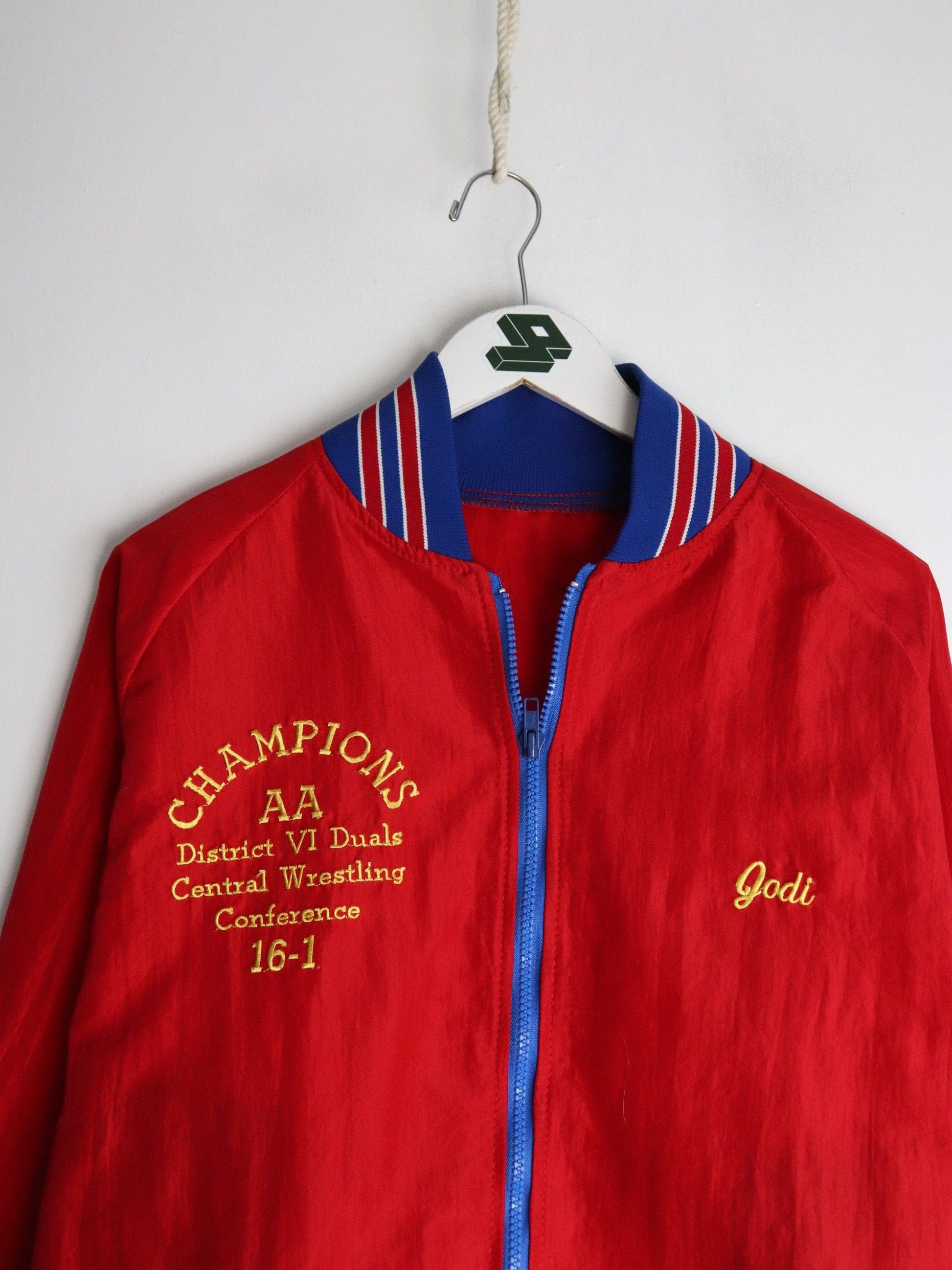 Vintage West Branch Warriors Wrestling Jacket Mens Large Red from propervintagecanada