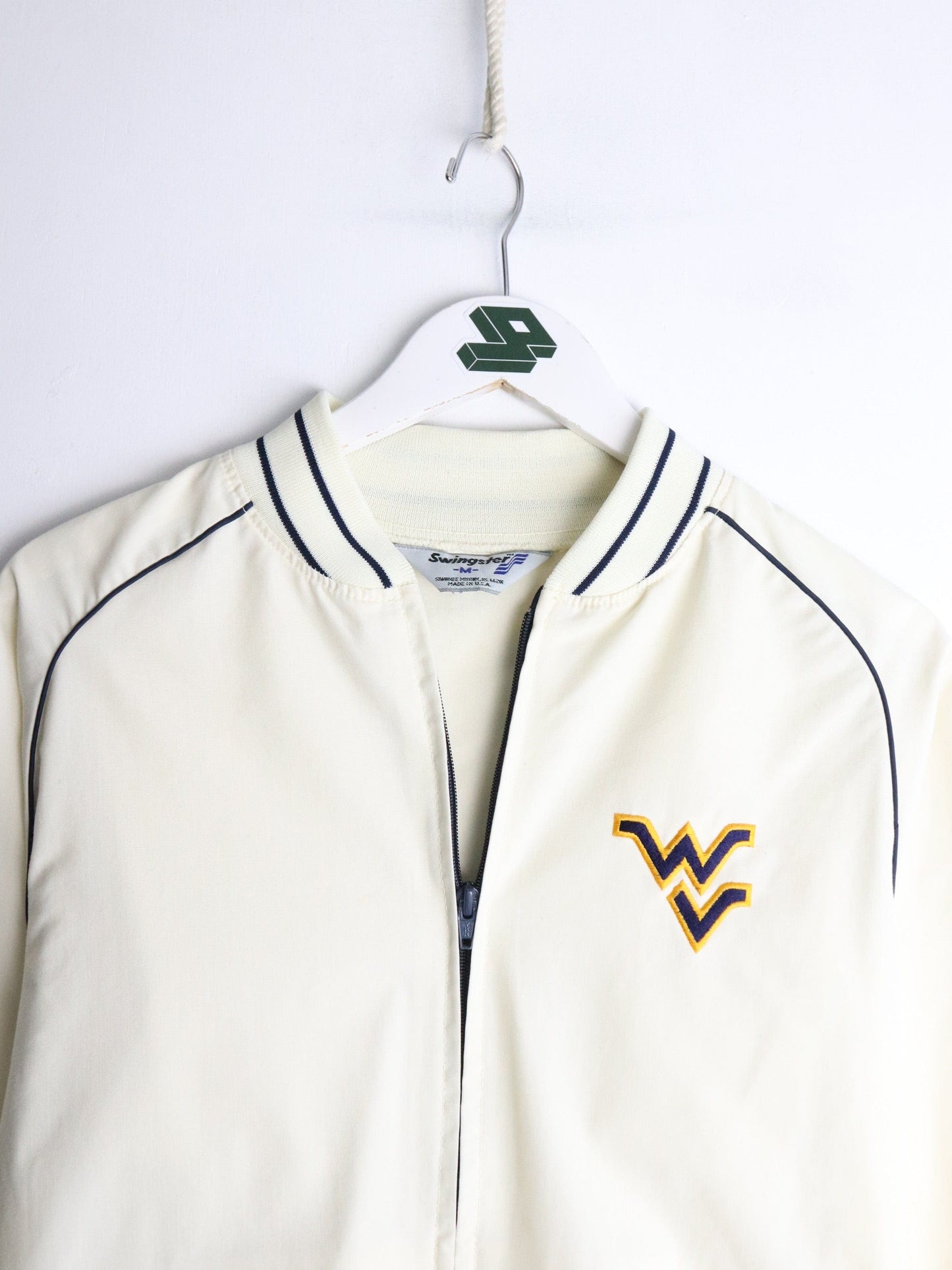 Vintage West Virginia Mountaineers Jacket Mens Medium White from propervintagecanada