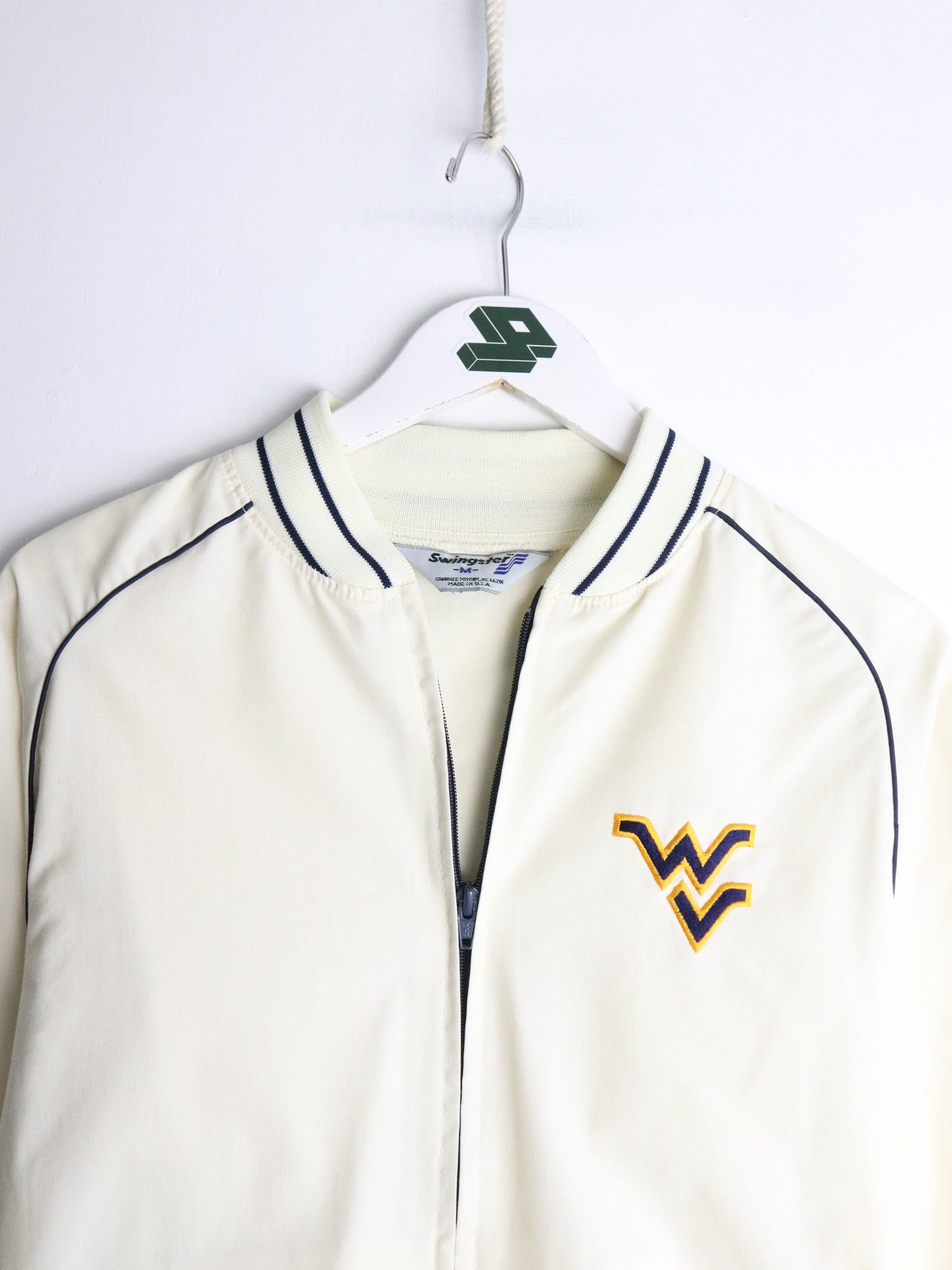 Vintage West Virginia Mountaineers Jacket Mens Medium White from propervintagecanada