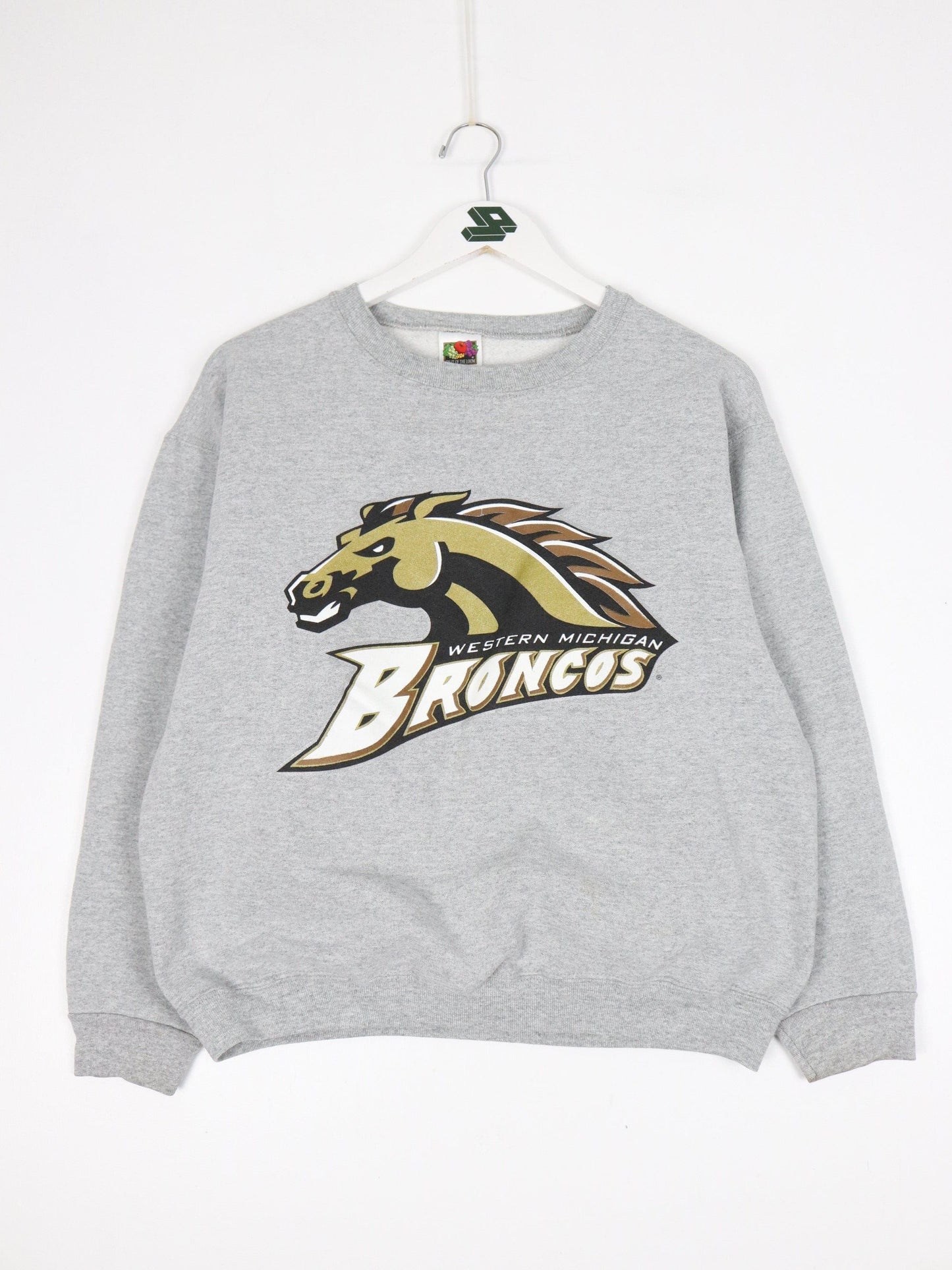 Vintage Western Michigan Broncos Sweatshirt Fits Mens S Grey College