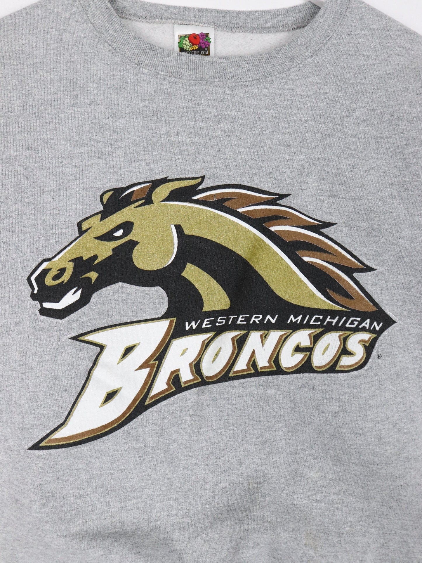 Vintage Western Michigan Broncos Sweatshirt Fits Mens S Grey College