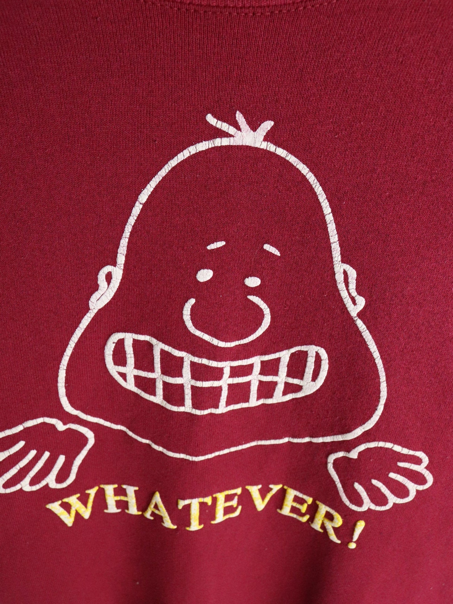 Vintage Whatever Sweatshirt Mens Large Red from propervintagecanada