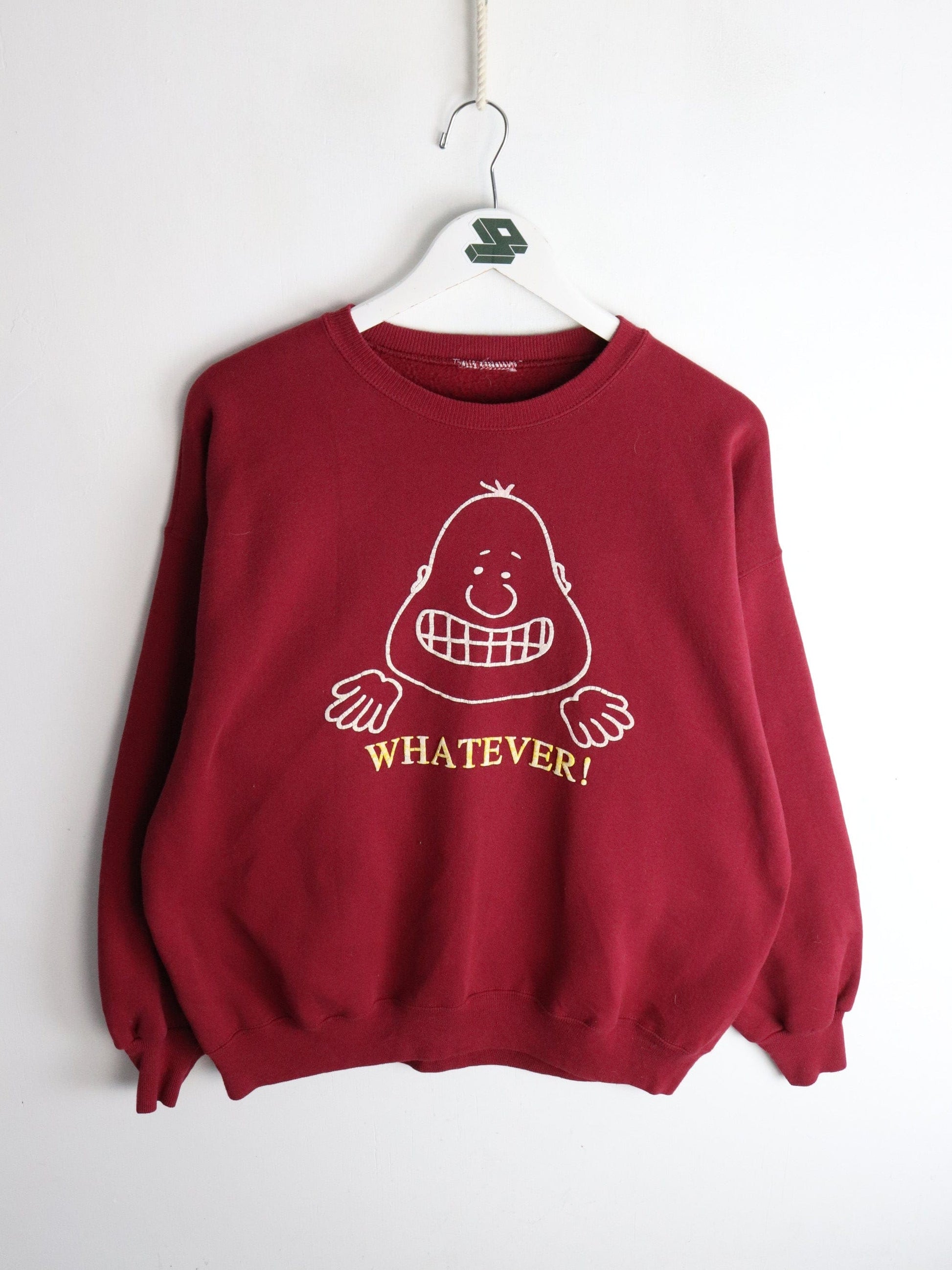 Vintage Whatever Sweatshirt Mens Large Red from propervintagecanada