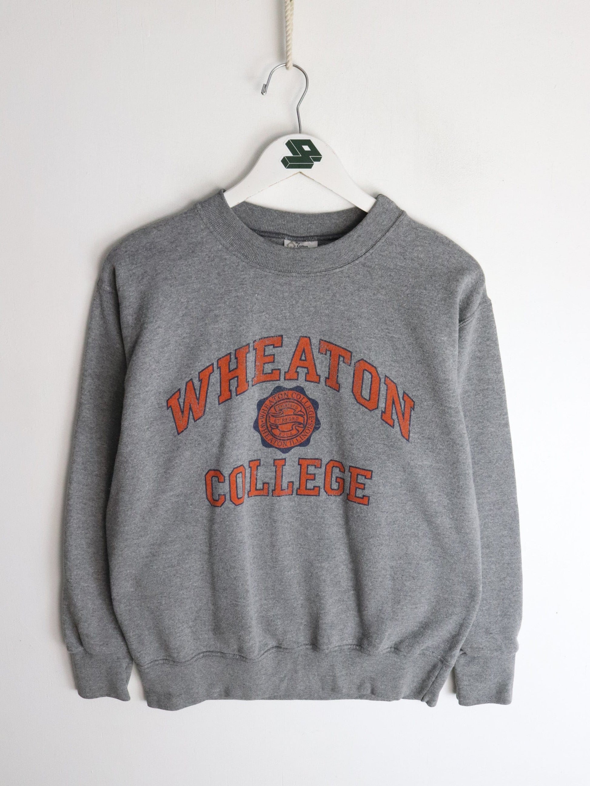 Vintage Wheaton College Sweatshirt Mens Small Grey from propervintagecanada