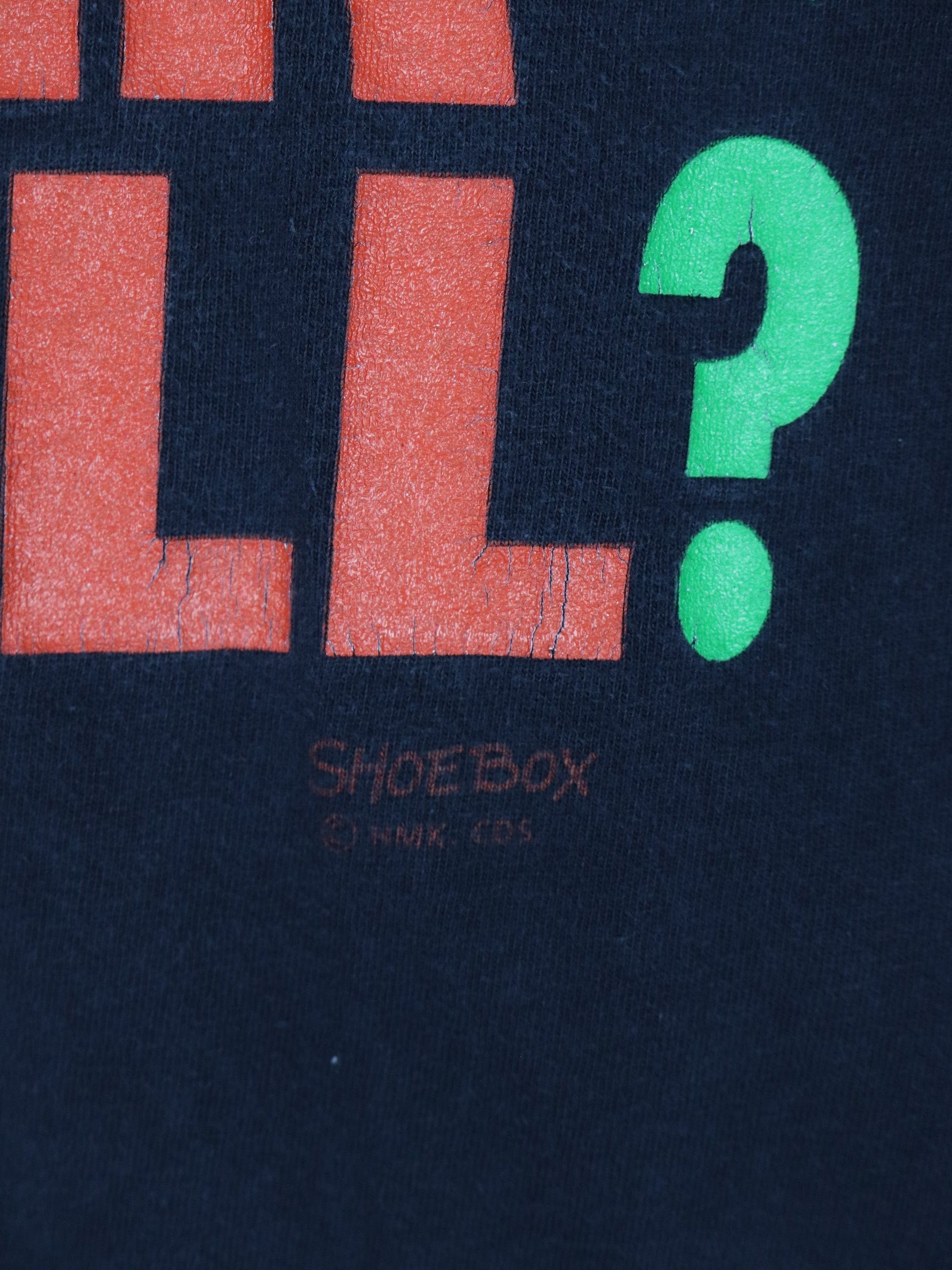 Vintage Which Way Is Over The Hill T Shirt Mens XL Black Funny 90s