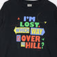 Vintage Which Way Is Over The Hill T Shirt Mens XL Black Funny 90s
