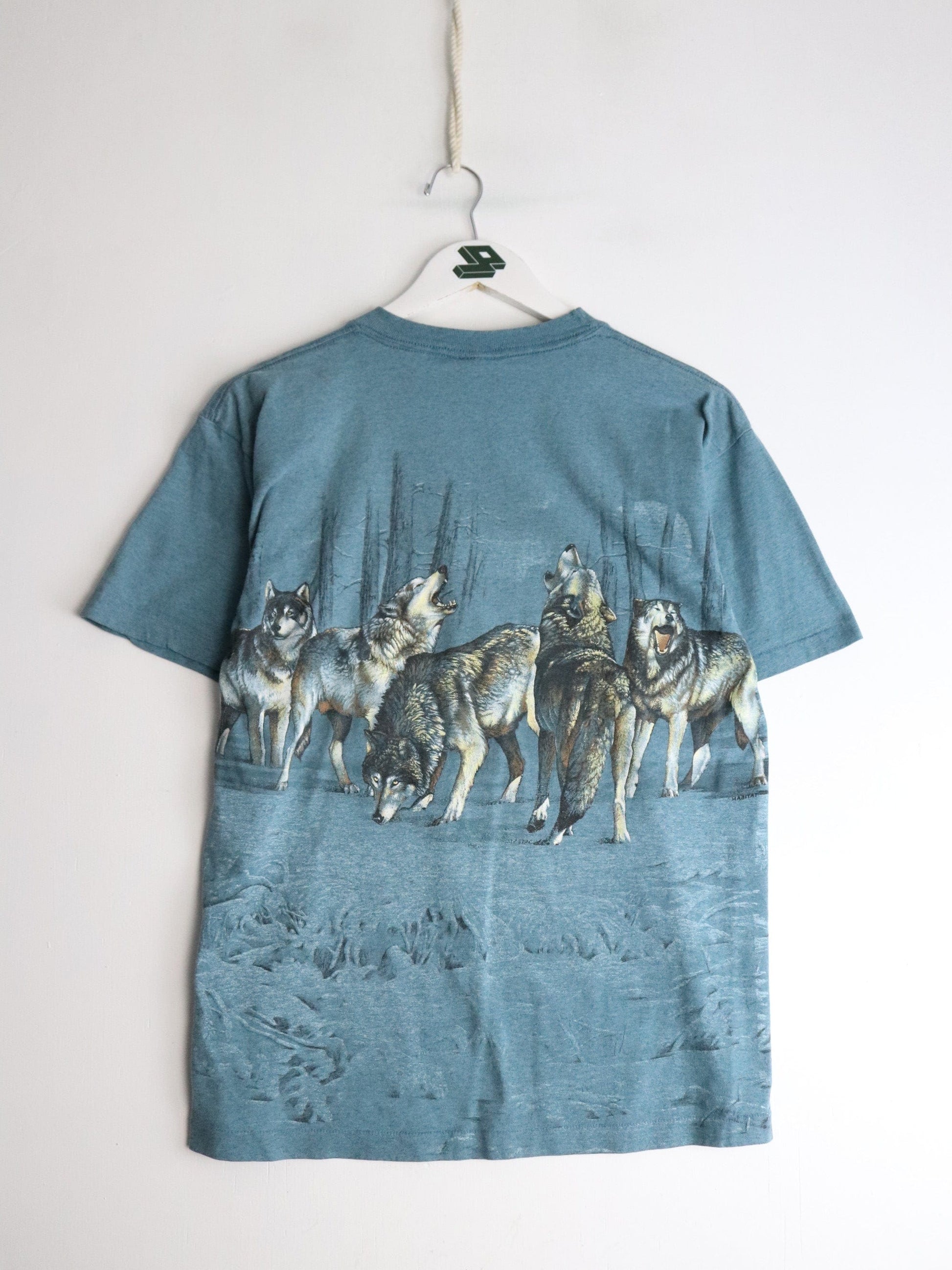 Vintage Wolf T Shirt Mens Small Blue from propervintagecanada