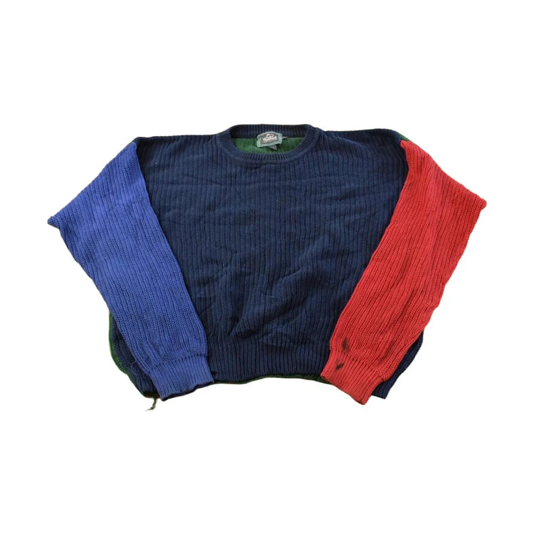 Vintage Woolrich Color Block Knit Sweater Men's L ��� 80s from propervintagecanada