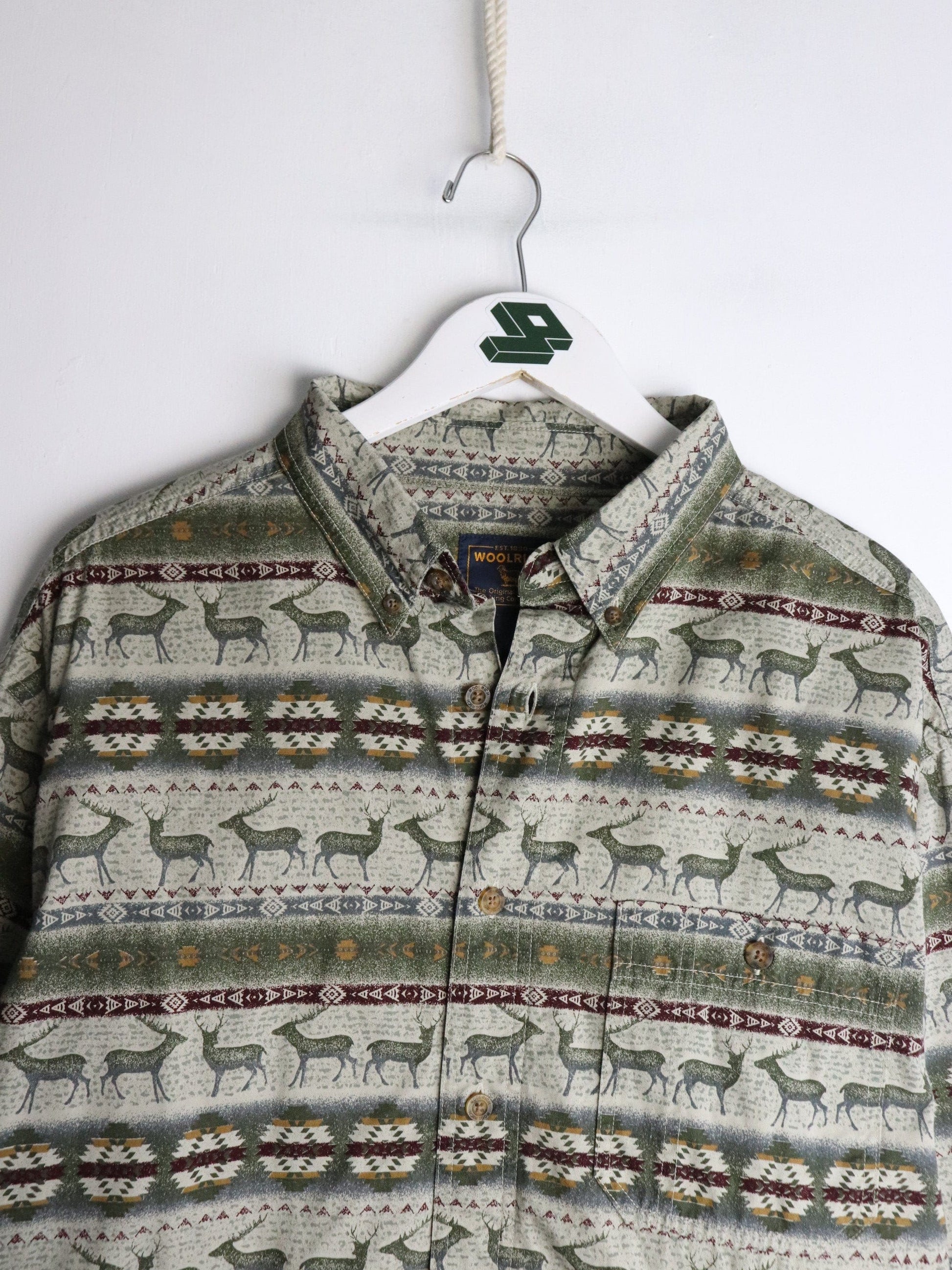 Vintage Woolrich Shirt Mens XL Green Button Up from propervintagecanada