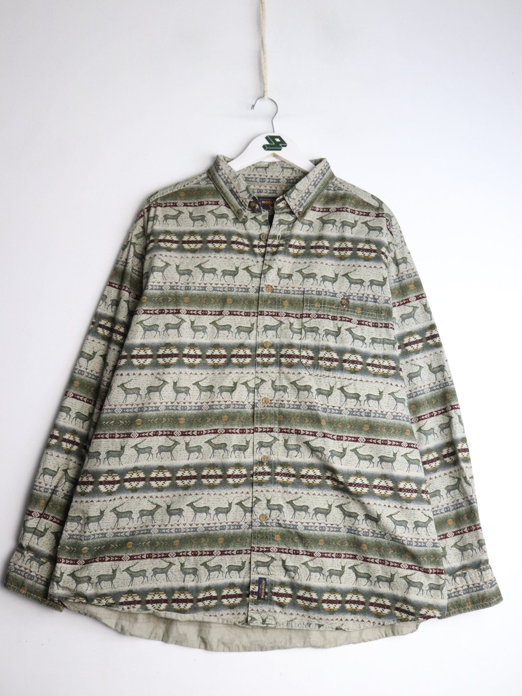 Vintage Woolrich Shirt Mens XL Green Button Up from propervintagecanada