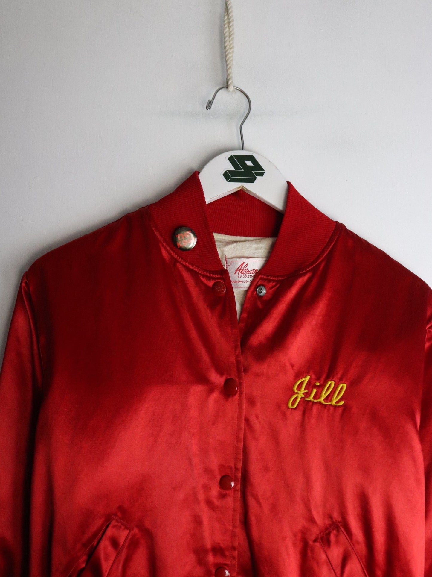 Vintage WPGU 107fm Jacket Womens Small Red Satin from propervintagecanada