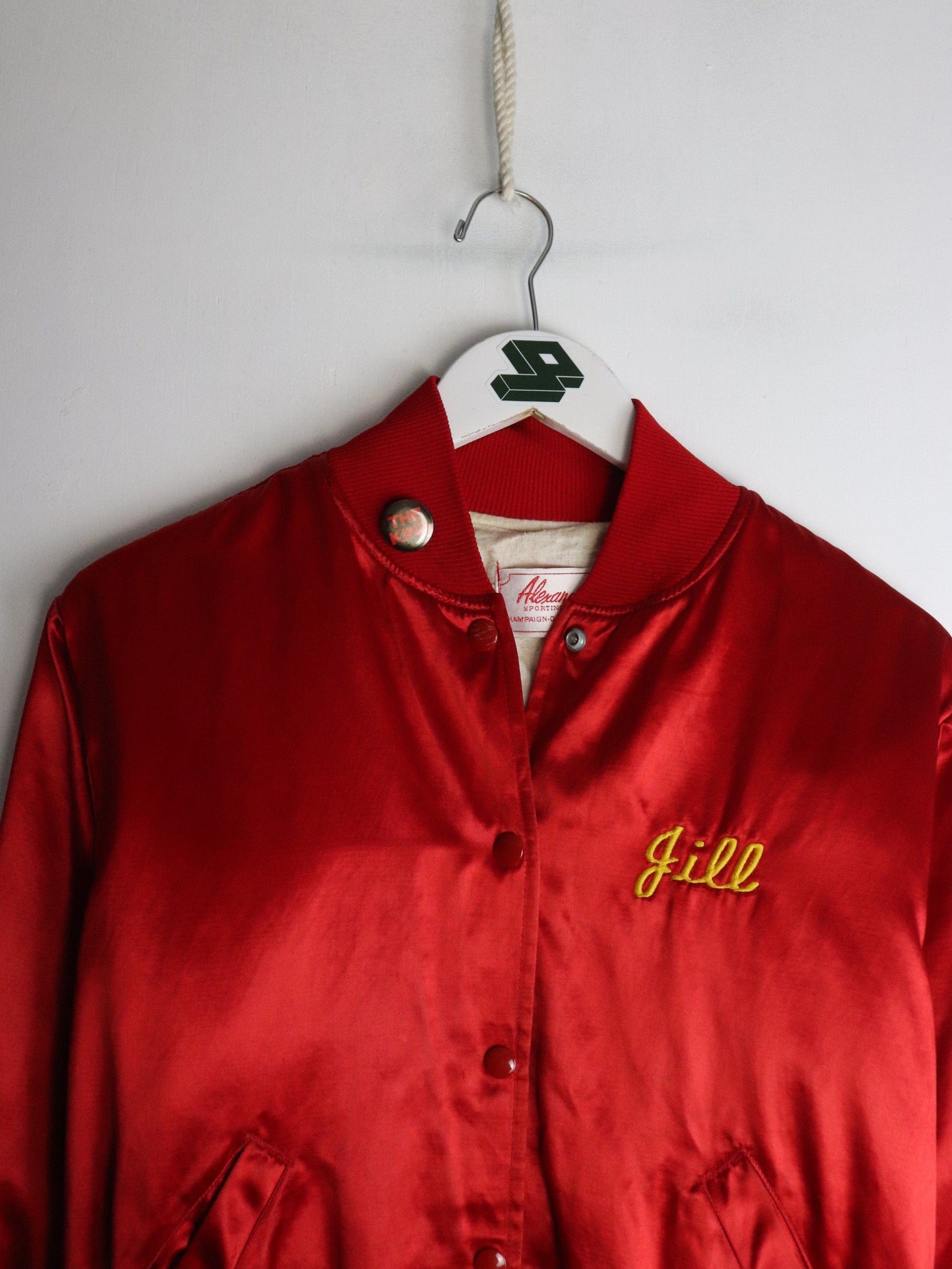 Vintage WPGU 107fm Jacket Womens Small Red Satin from propervintagecanada