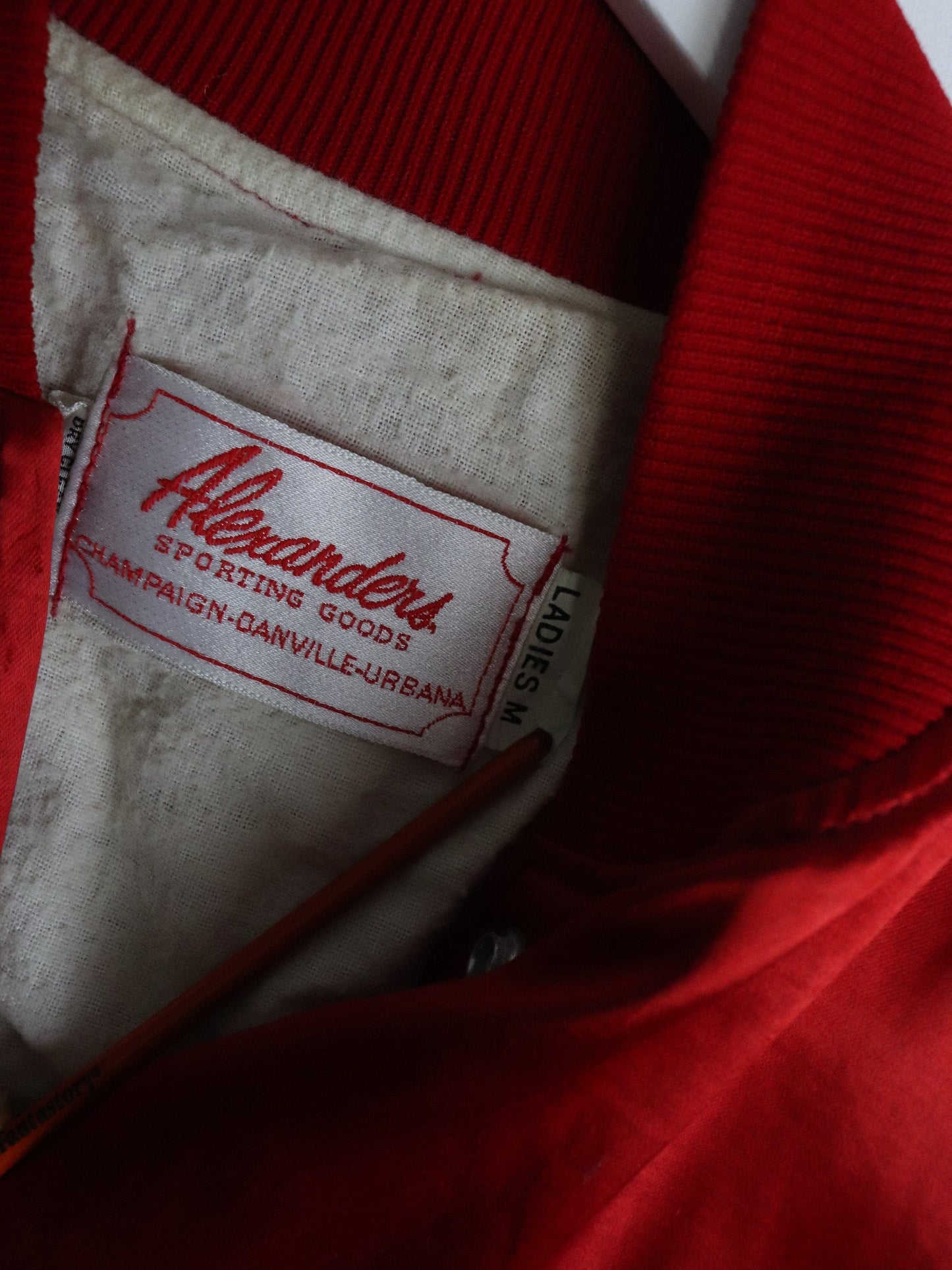 Vintage WPGU 107fm Jacket Womens Small Red Satin from propervintagecanada