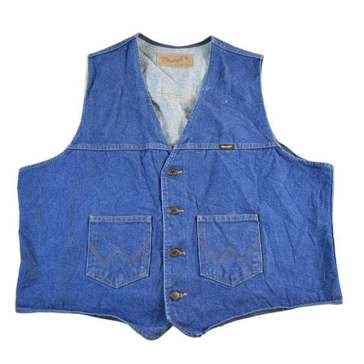 Vintage Wrangler Denim Vest Mens XL - 1990s Western Jean from propervintagecanada
