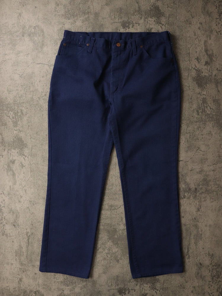 Vintage Wrangler Pants Mens 34 x 28 Blue Western Trousers 70s 80s from propervintagecanada