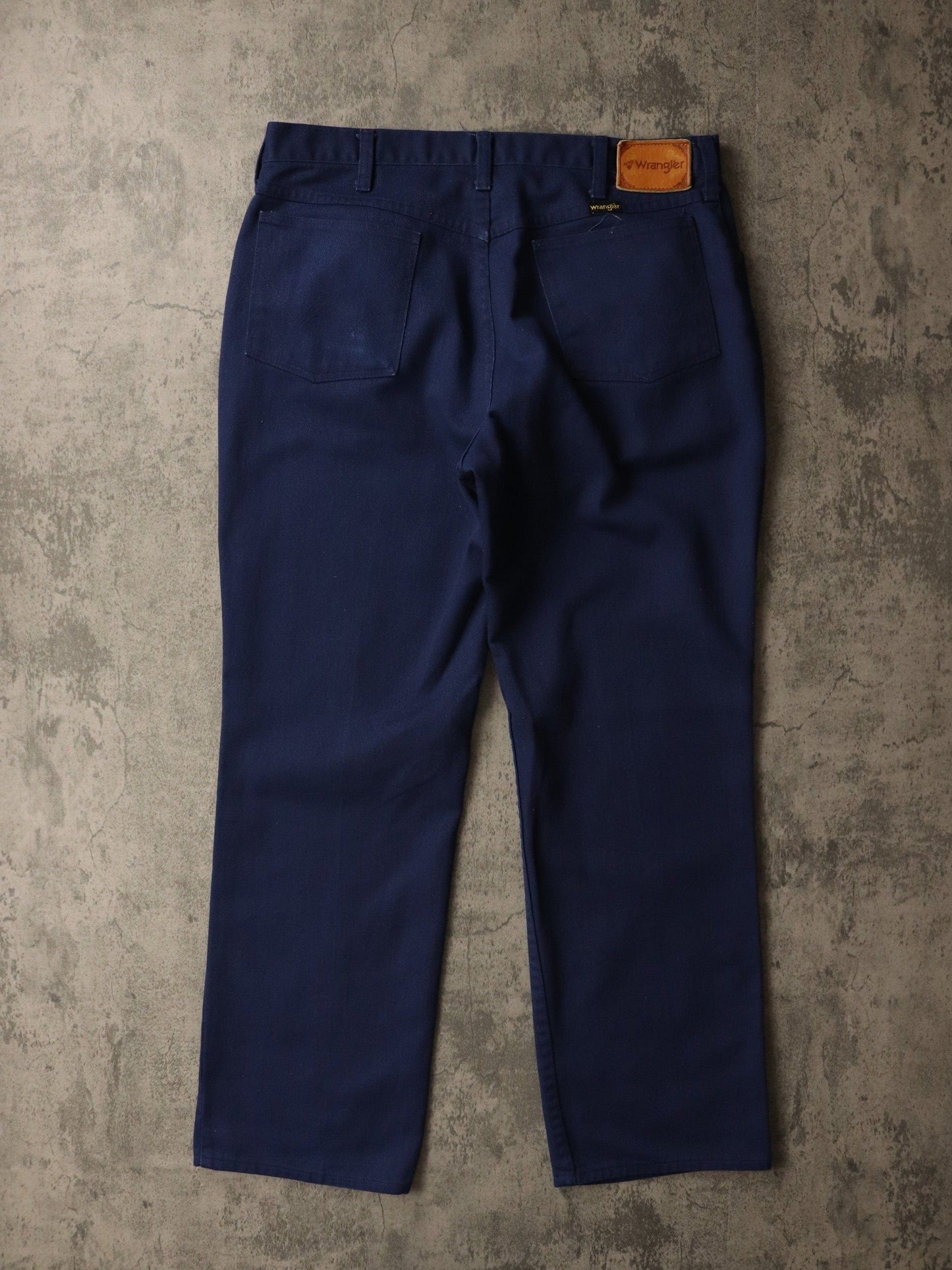 Vintage Wrangler Pants Mens 34 x 28 Blue Western Trousers 70s 80s from propervintagecanada