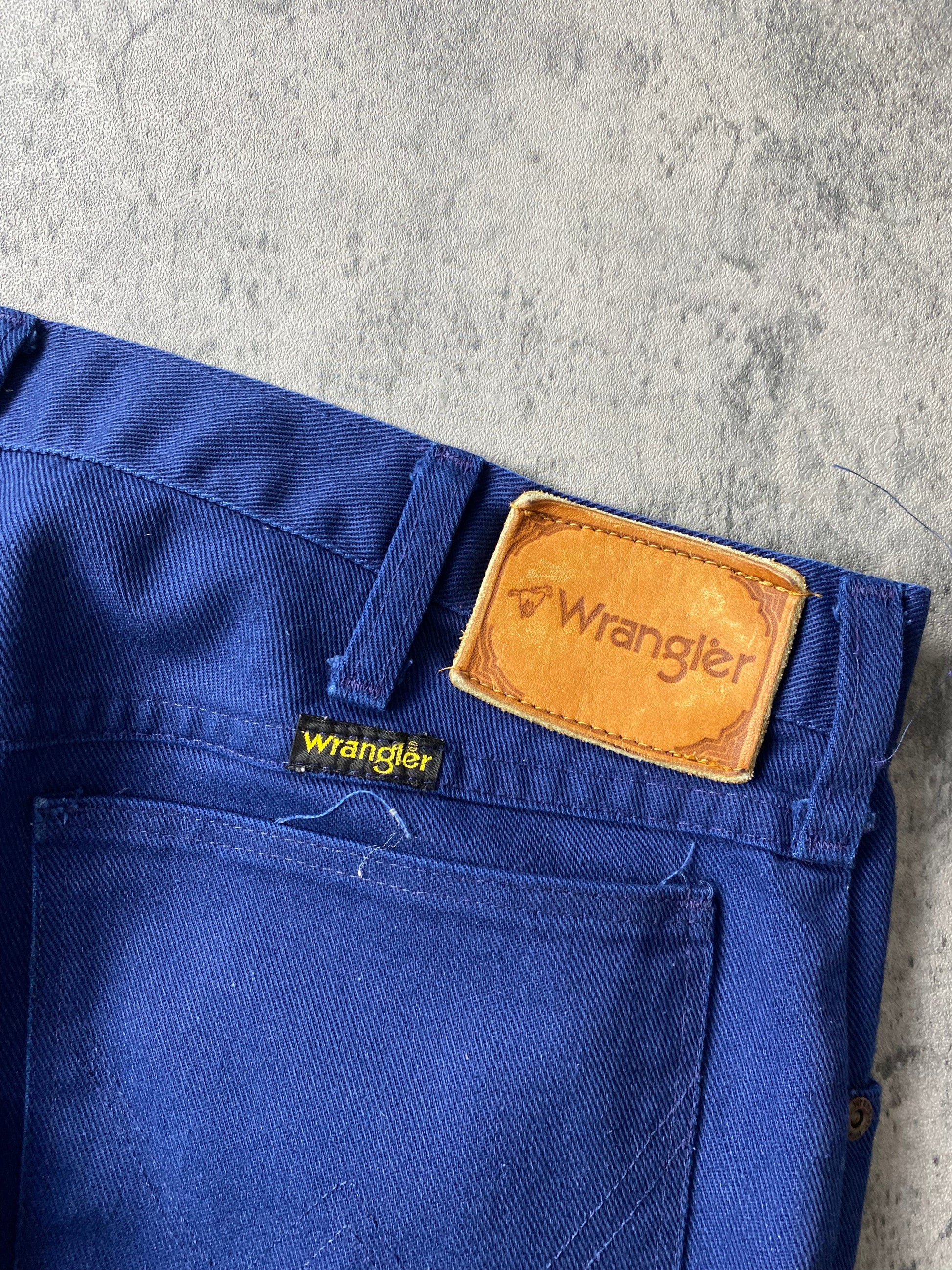 Vintage Wrangler Pants Mens 34 x 28 Blue Western Trousers 70s 80s from propervintagecanada