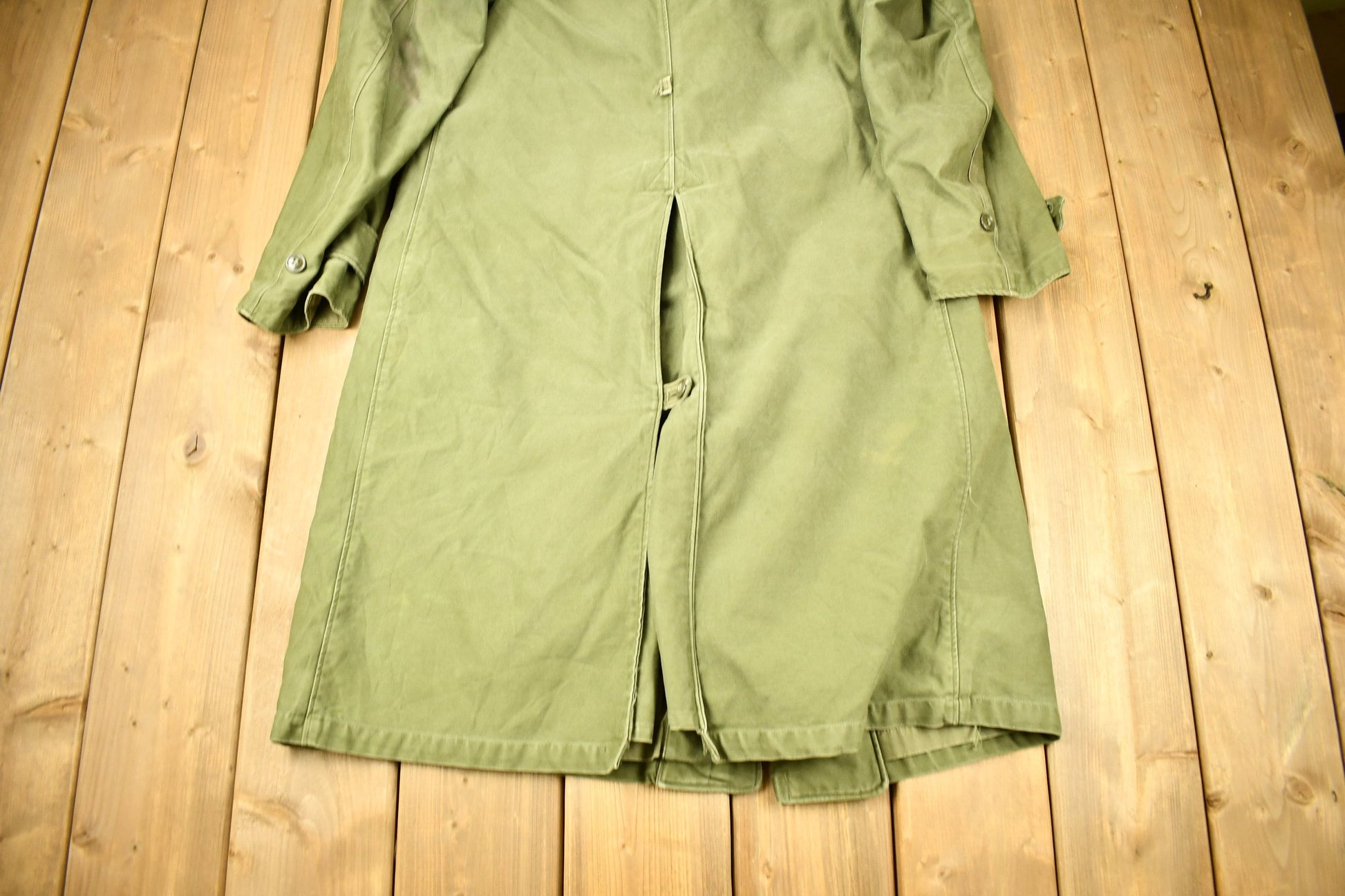 Vintage WW2 Military Button Up Trench Coat from propervintagecanada