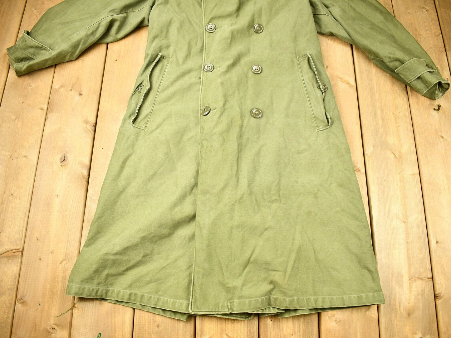 Vintage WW2 Military Button Up Trench Coat from propervintagecanada