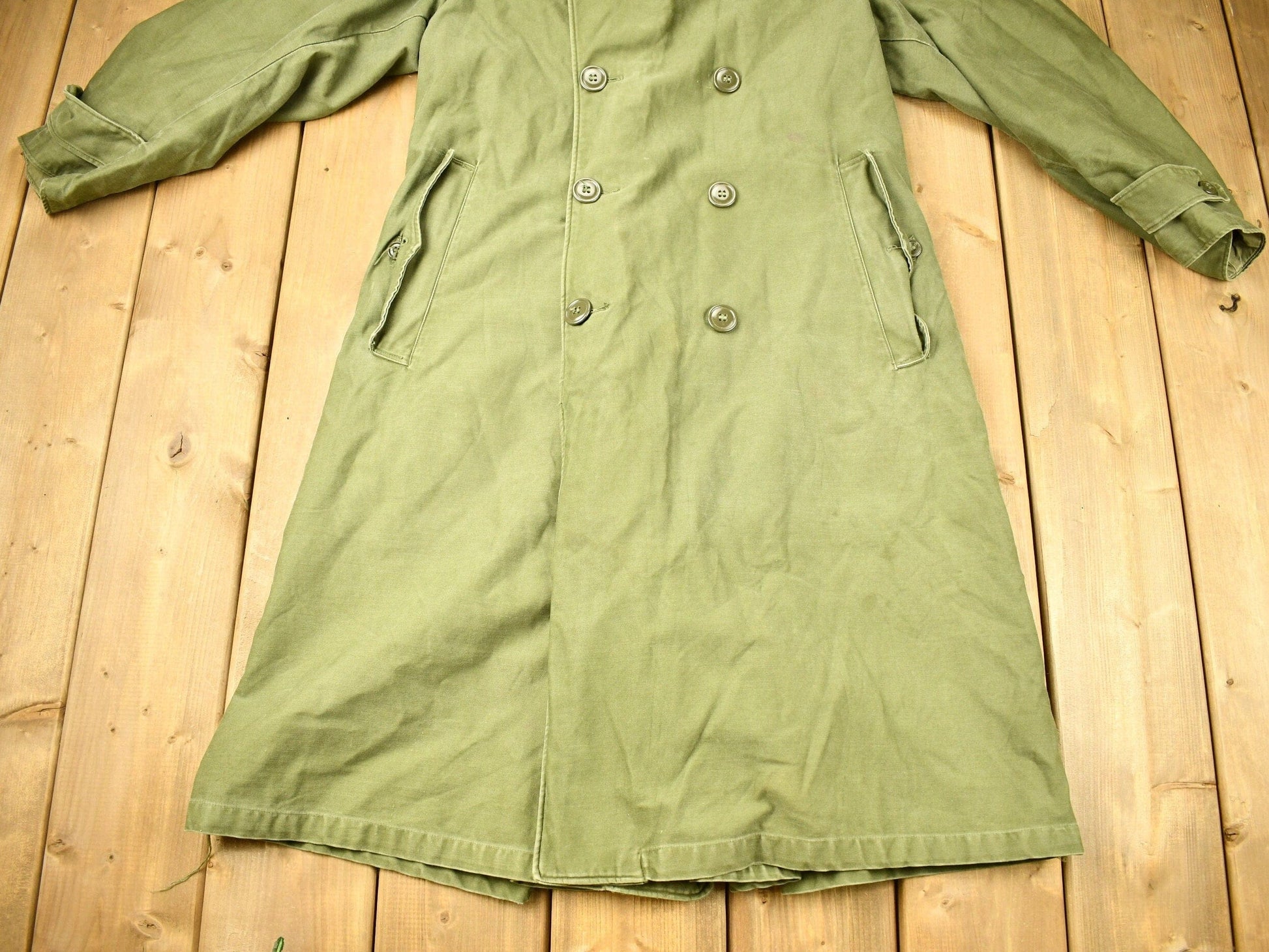 Vintage WW2 Military Button Up Trench Coat from propervintagecanada