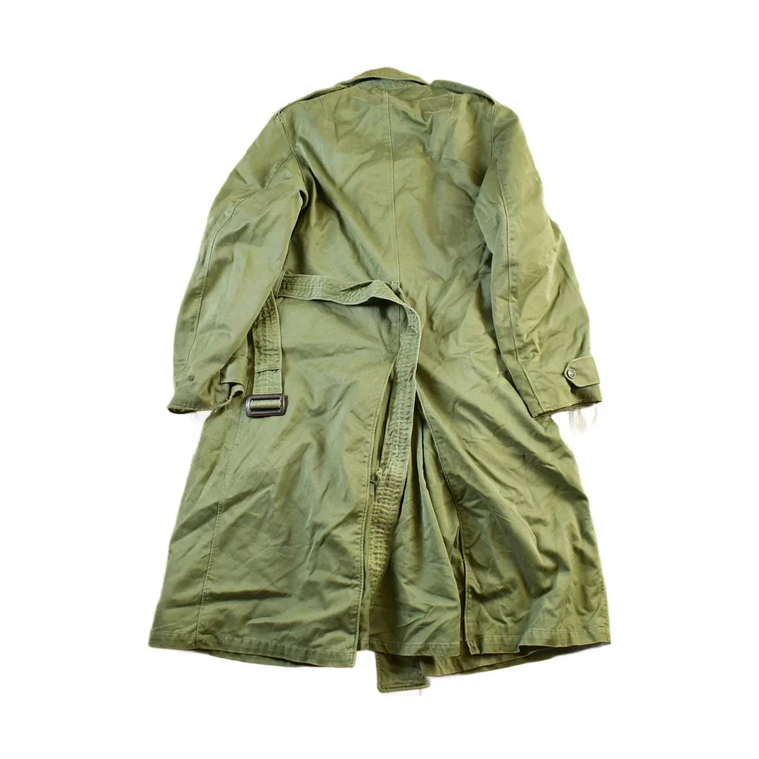 Vintage WW2 Military Button Up Trench Coat Long Medium from propervintagecanada