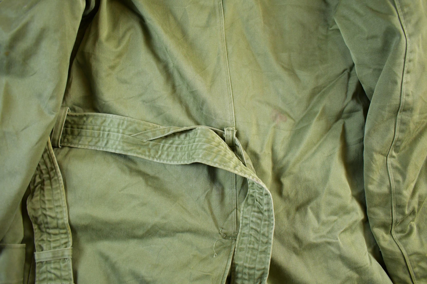 Vintage WW2 Military Button Up Trench Coat Long Medium from propervintagecanada