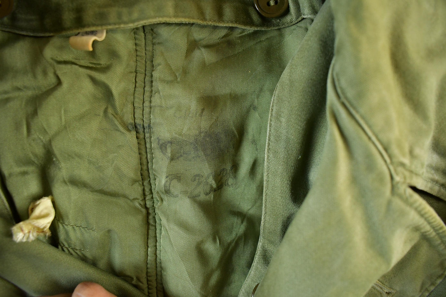 Vintage WW2 Military Button Up Trench Coat Long Medium from propervintagecanada
