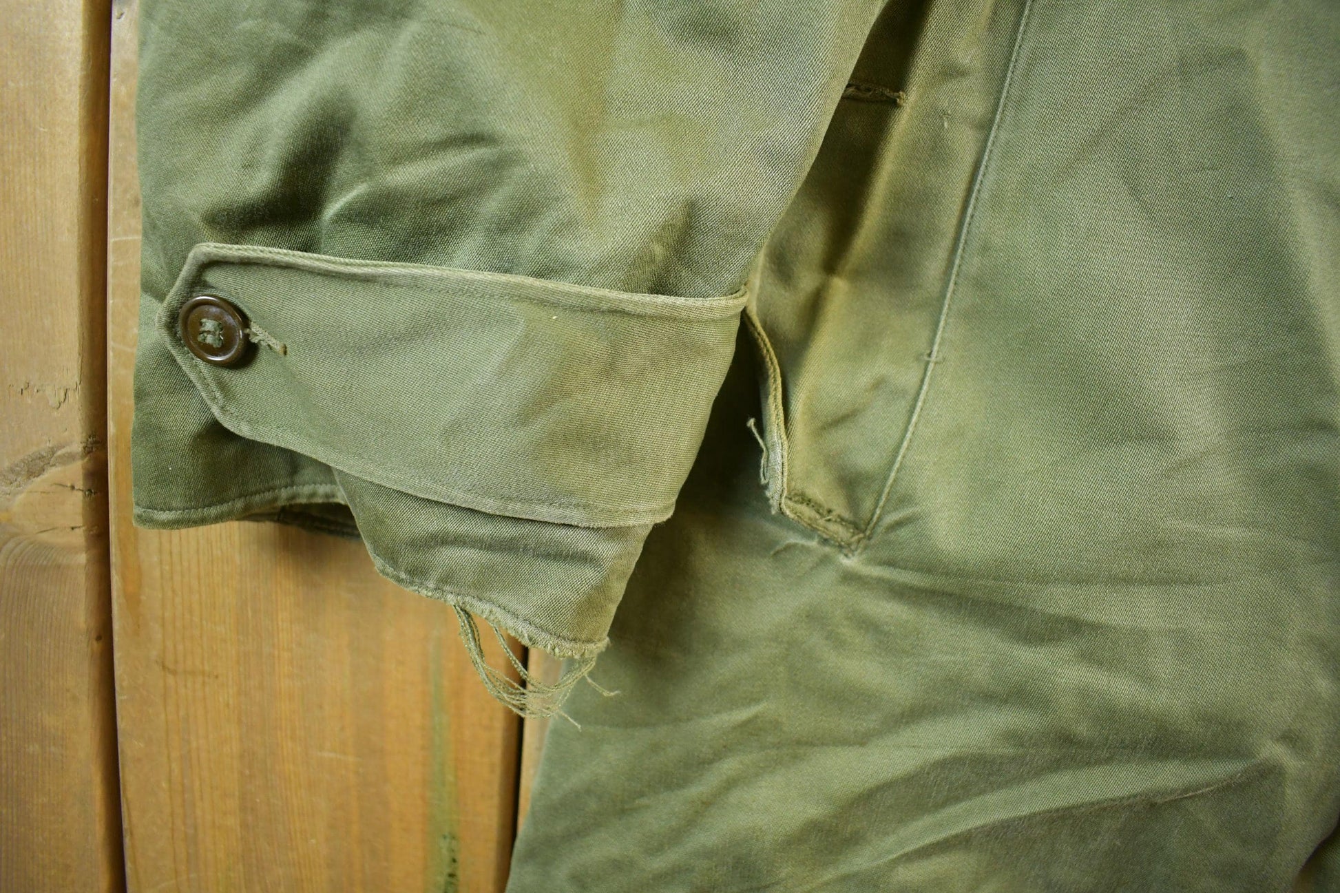 Vintage WW2 Military Button Up Trench Coat Long Medium from propervintagecanada