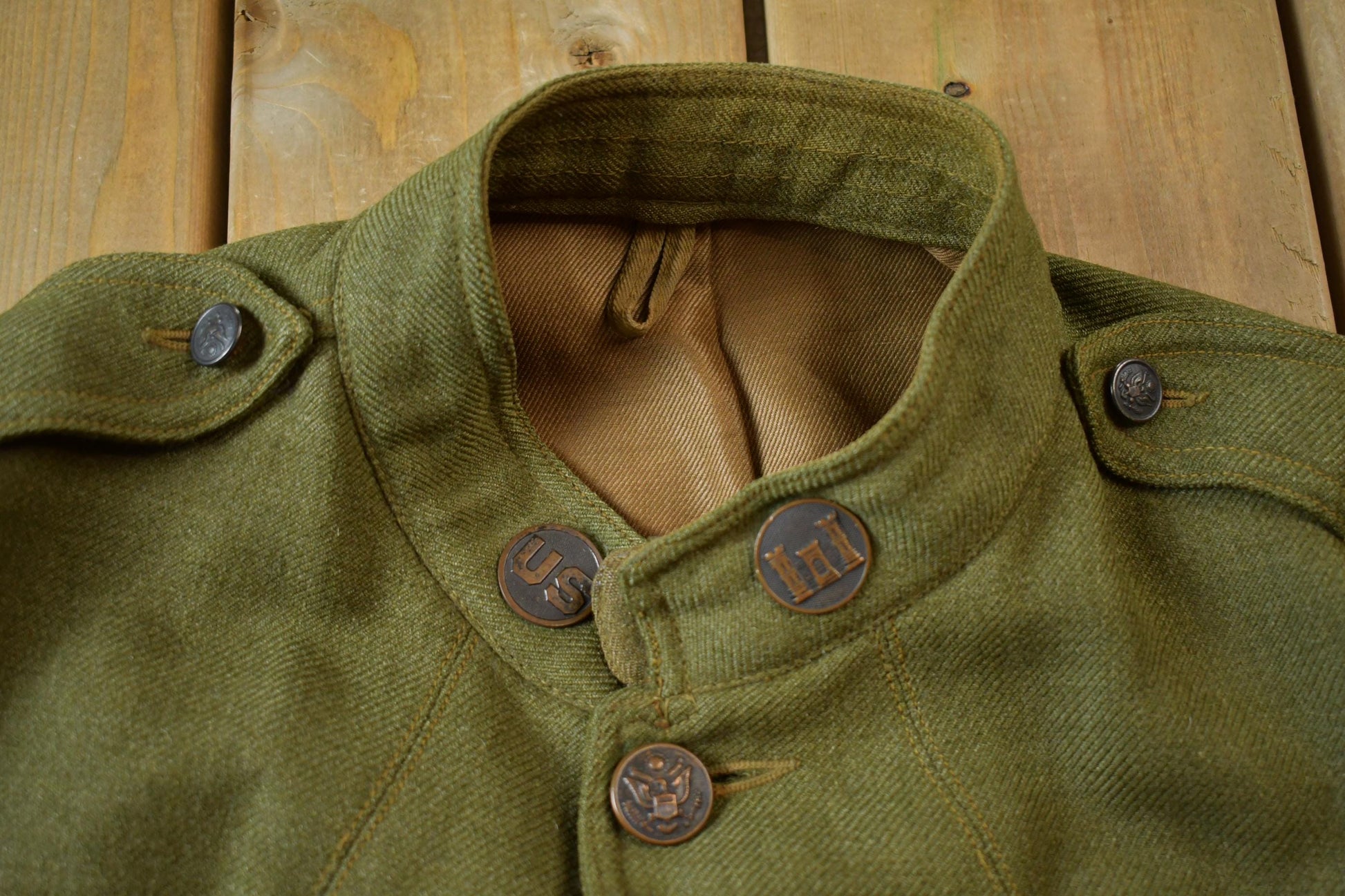 Vintage WWI Military Battledress Button Up Army Jacket from propervintagecanada