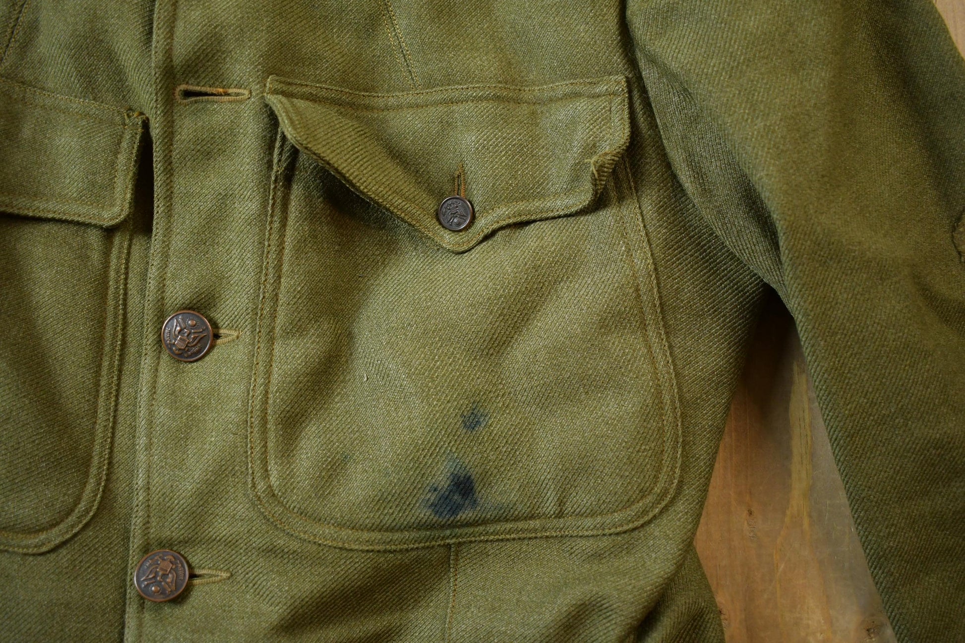 Vintage WWI Military Battledress Button Up Army Jacket from propervintagecanada