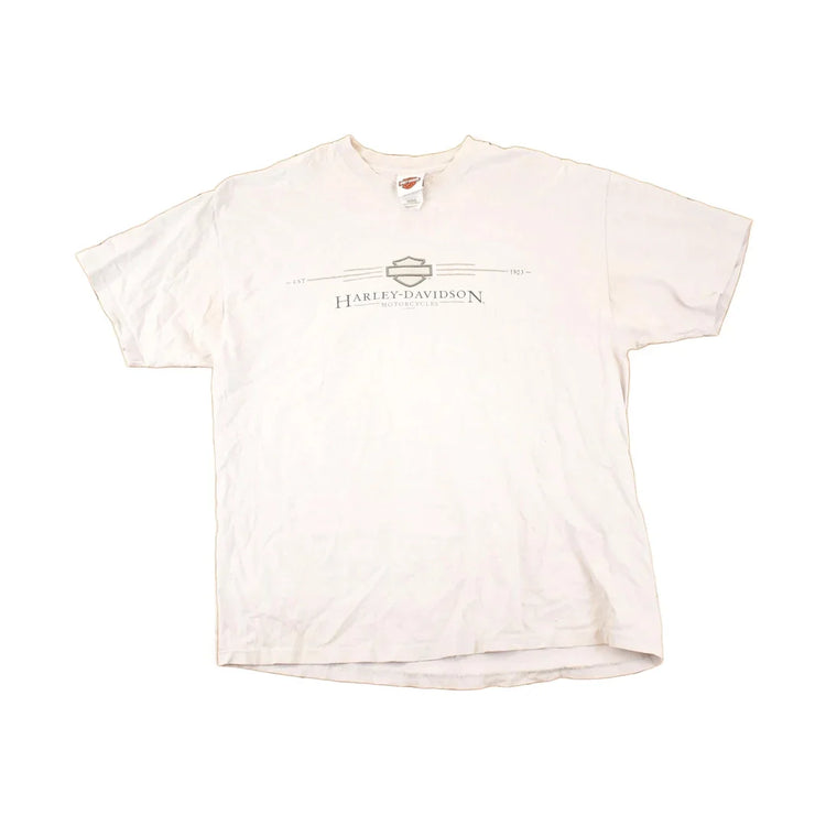 Vintage Y2K Alaska Harley Davidson Motorcycles Biker T-Shirt Men's L from propervintagecanada