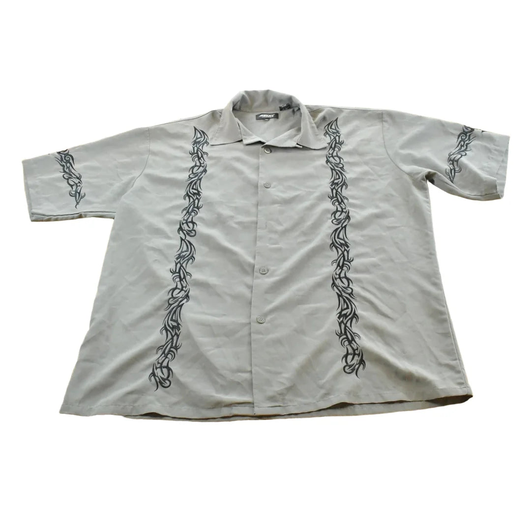 Vintage Y2K Amplify Barbwire Button Up Shirt Men's 2XL from propervintagecanada