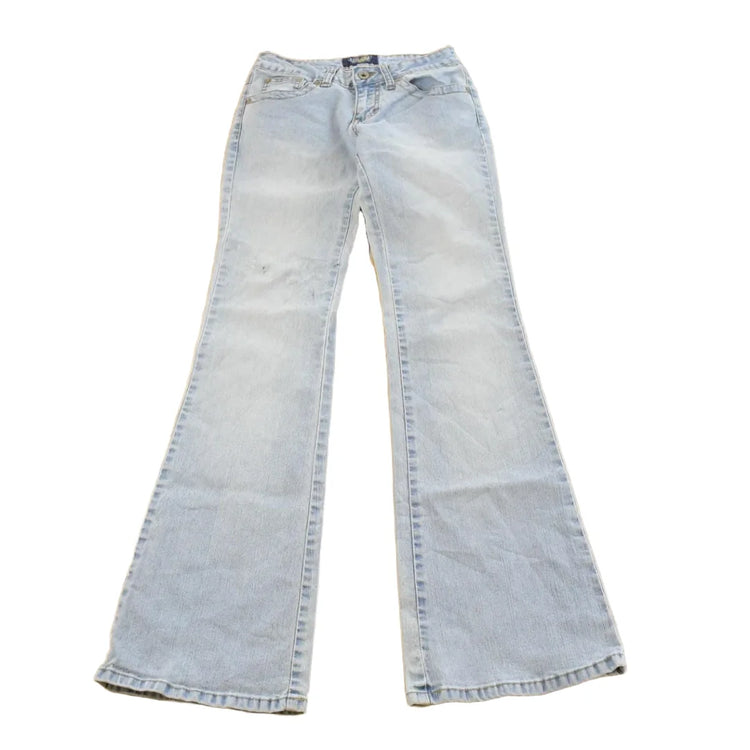 Vintage Y2K Angels Low Rise Flare Denim Jeans Women's 24 x 31.5 from propervintagecanada