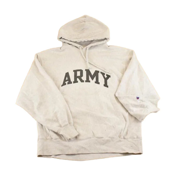 Vintage Y2K ARMY Champion Reverse Weave Hoodie Sweatshirt Men's L from propervintagecanada