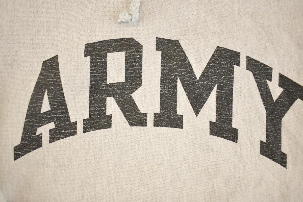 Vintage Y2K ARMY Champion Reverse Weave Hoodie Sweatshirt Men's L from propervintagecanada