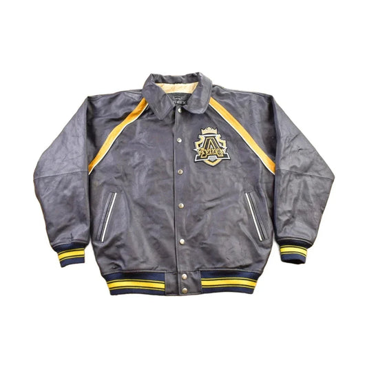 Vintage Y2K Avirex Leather Varsity Jacket Men's 2XL from propervintagecanada