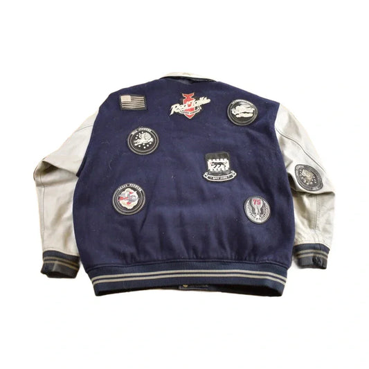 Vintage Y2K Avirex Reversible Leather Varsity Jacket Men's 3XL from propervintagecanada