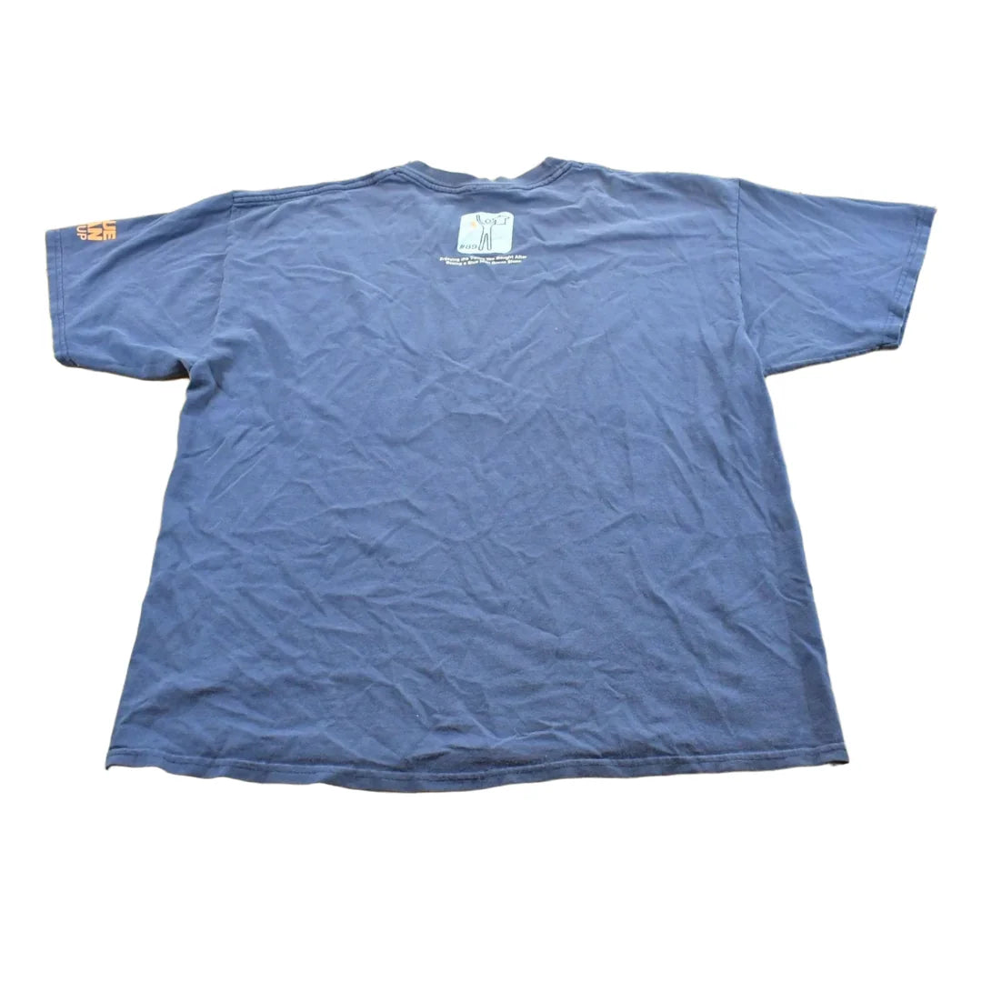 Vintage Y2K Blue Man Group Rock Concert Movements Band T-Shirt Men's L from propervintagecanada